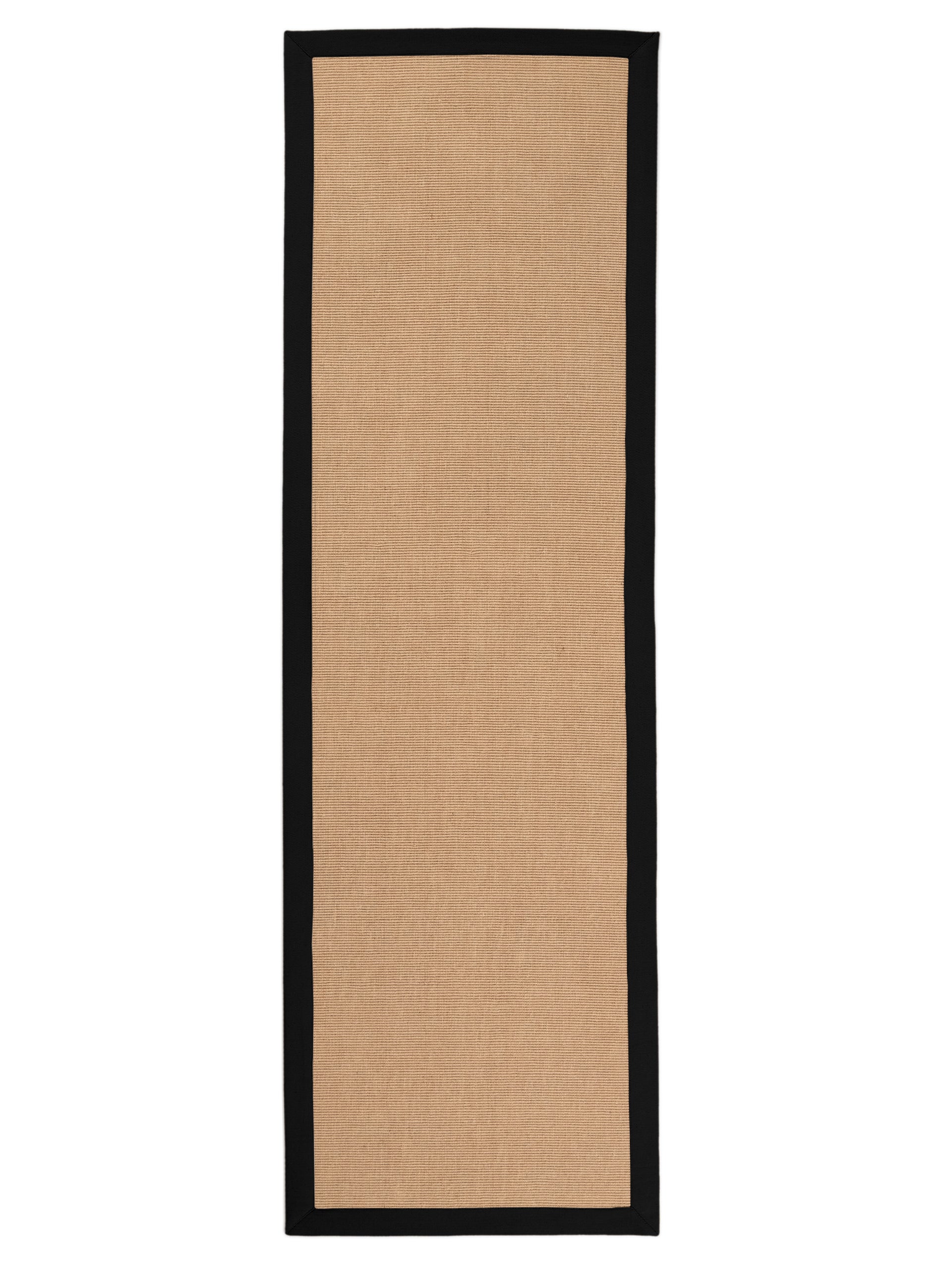 Sisalteppich Läufer Schwarz aus Sisal/Jute