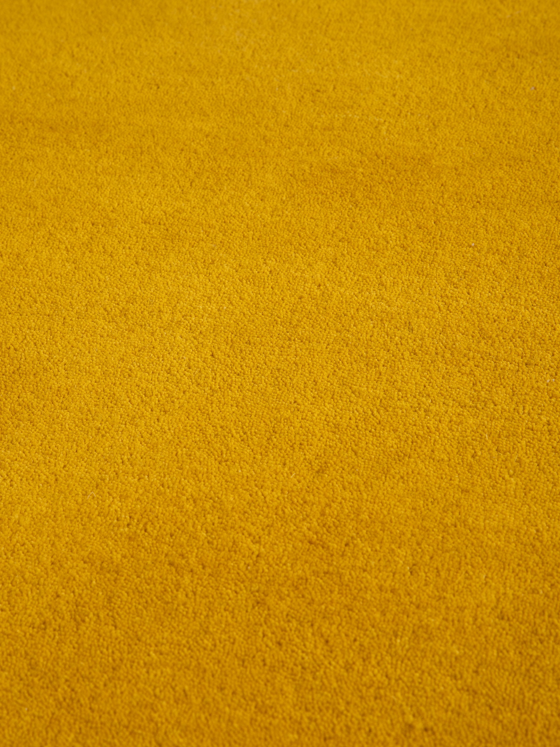 Wollteppich Gabbeh Lola Rund Gelb aus Wolle