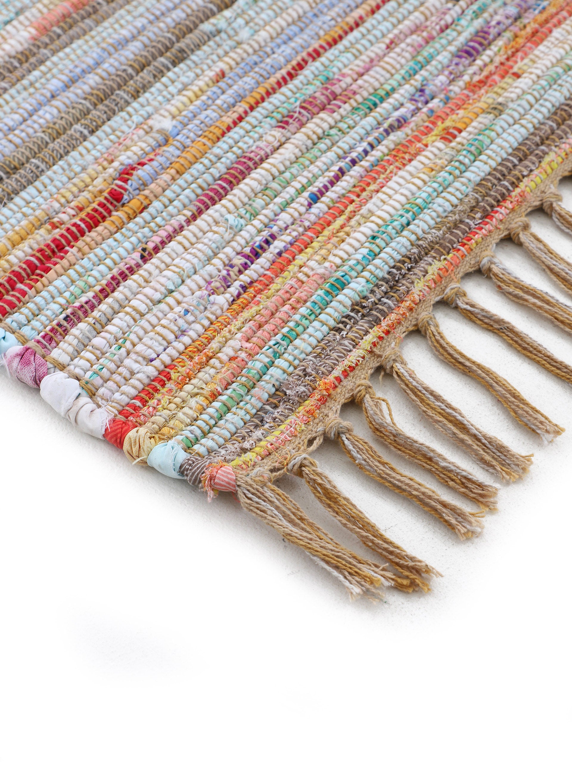 Kelim Chindi Läufer Beige in beige