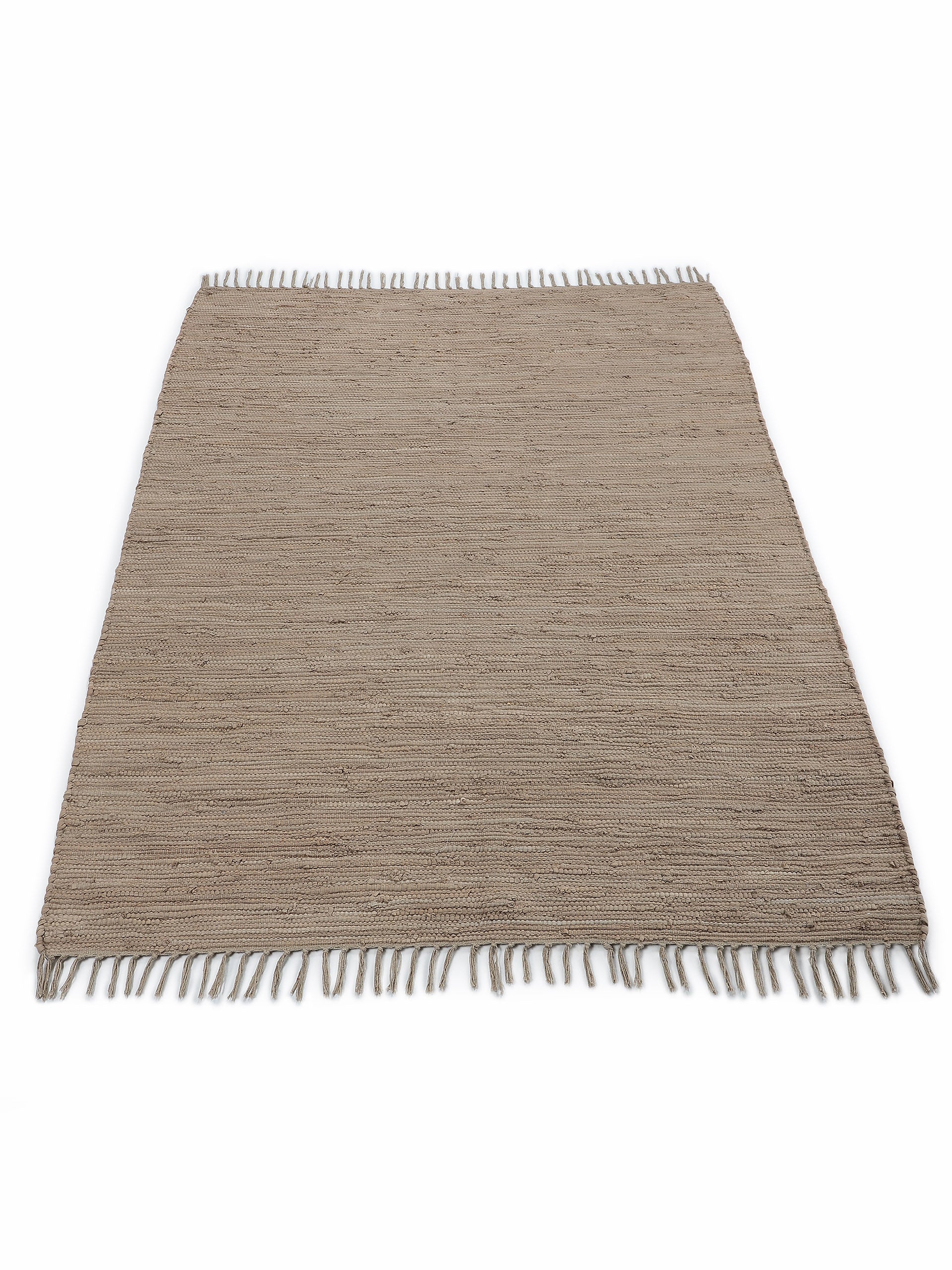 Kelim Chindi Uni Taupe in taupe aus baumwolle