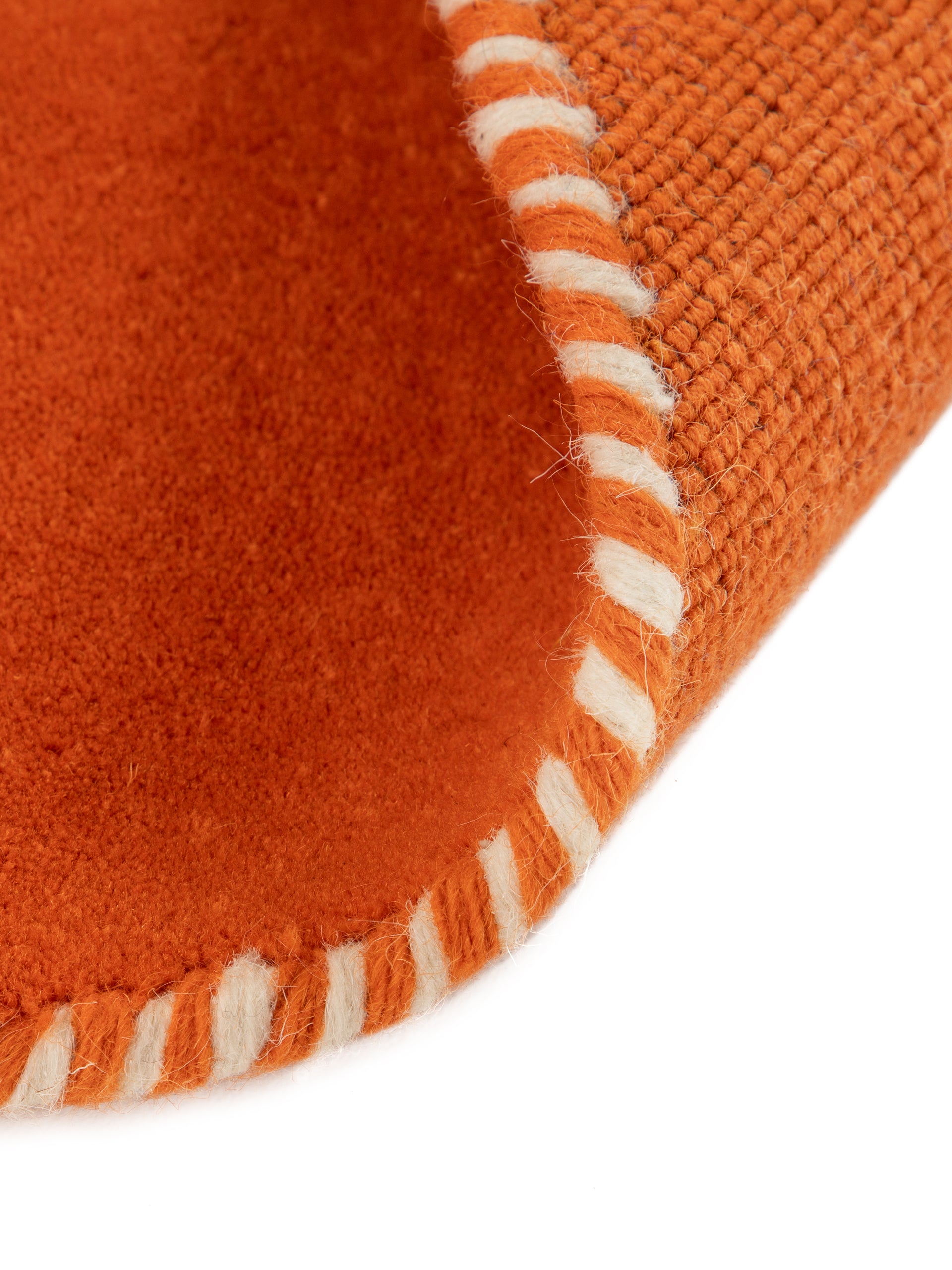 Wollteppich Gabbeh Lola Rund Orange aus Wolle