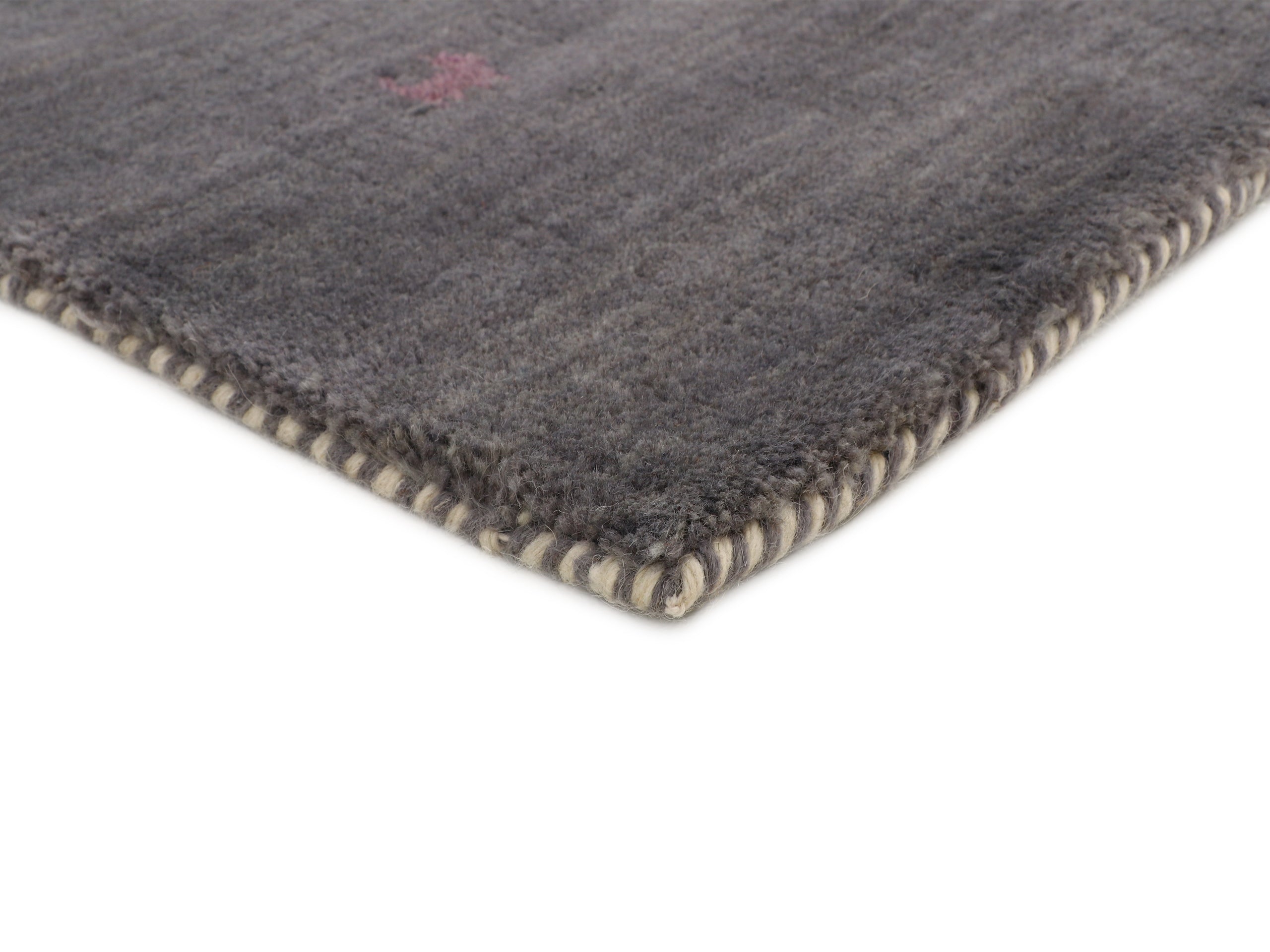 Wollteppich Gabbeh Uni Läufer Grau in grau aus wolle