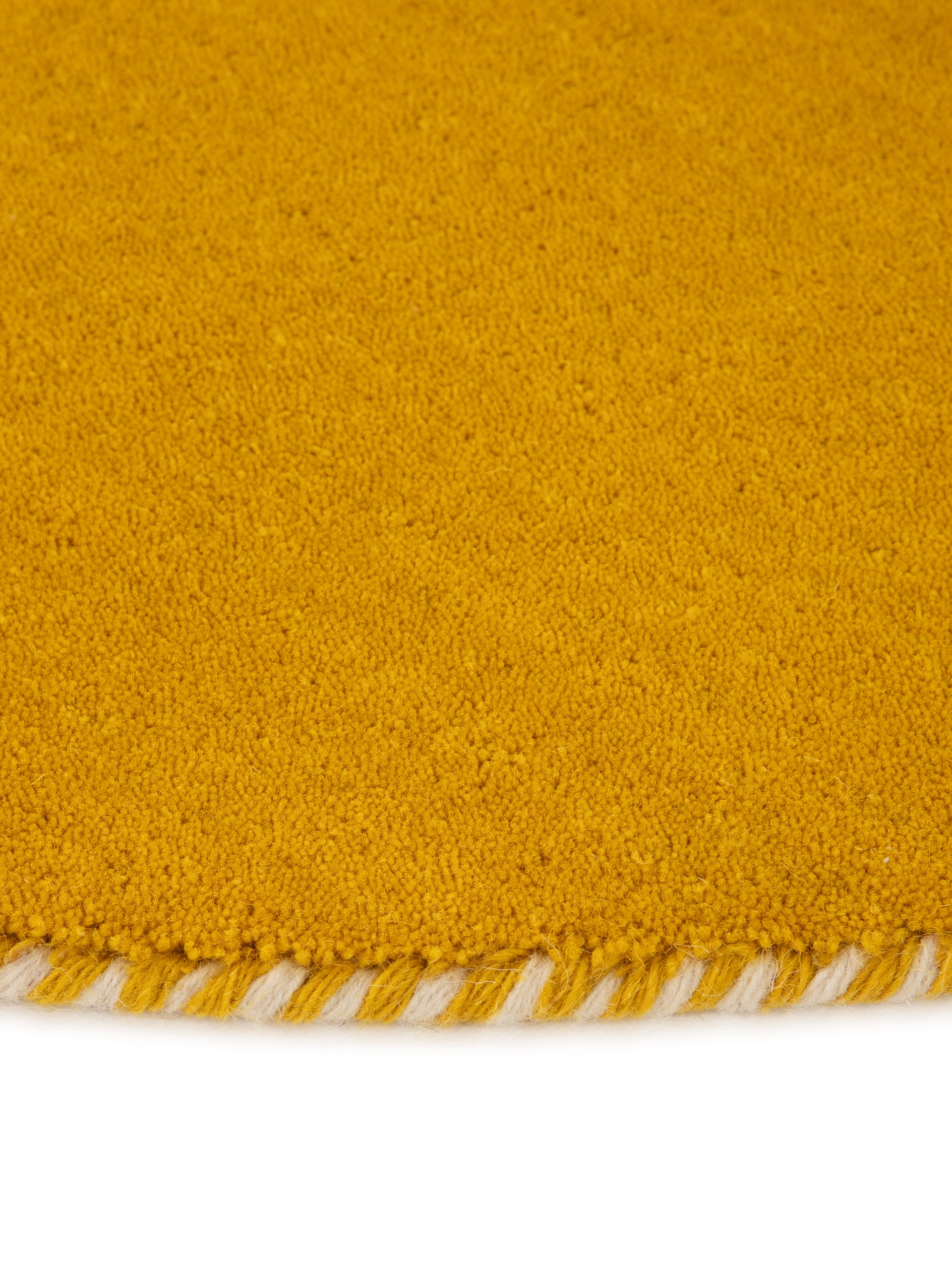 Wollteppich Gabbeh Lola Rund Gelb aus Wolle