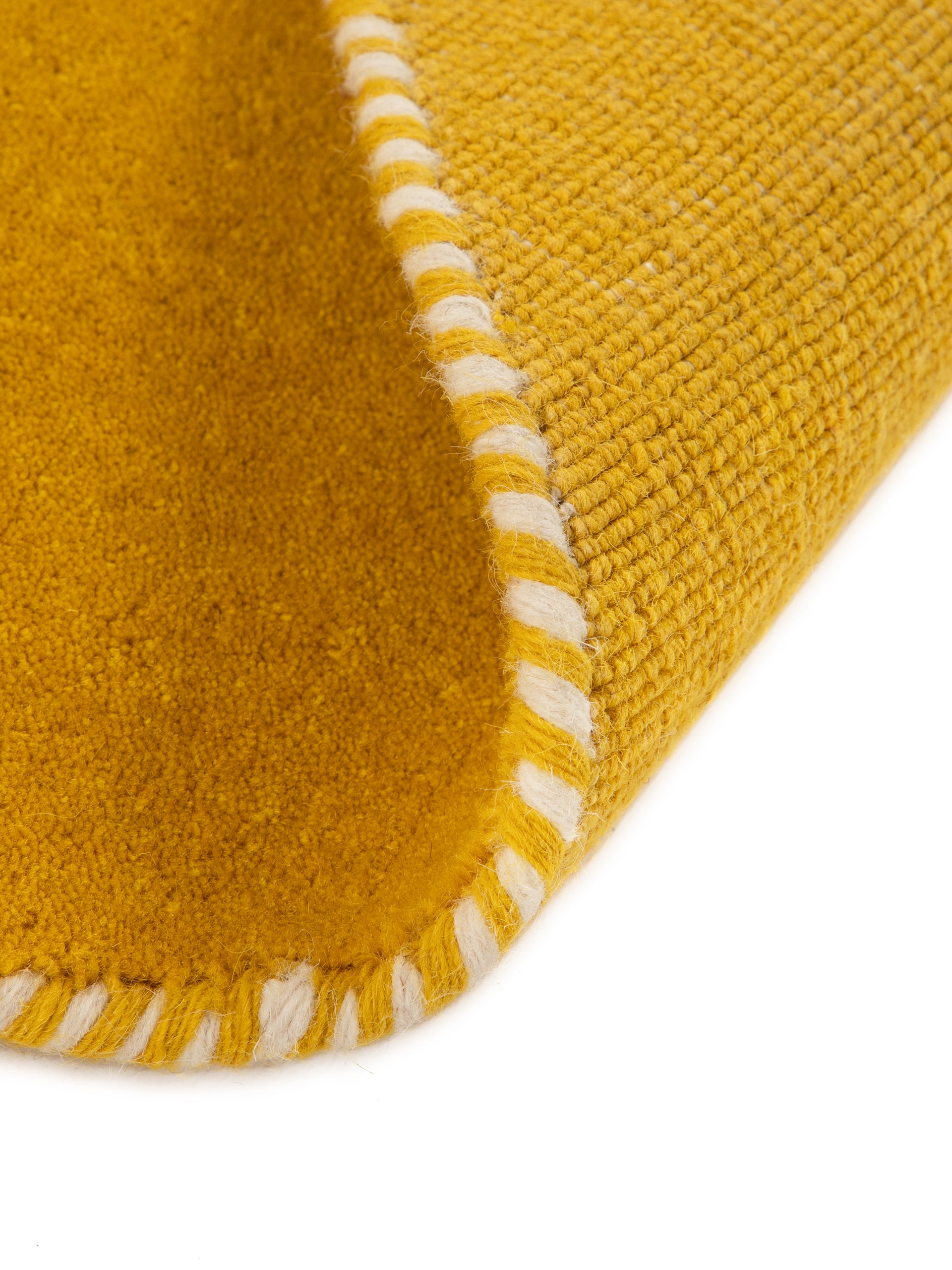 Wollteppich Gabbeh Lola Rund Gelb aus Wolle