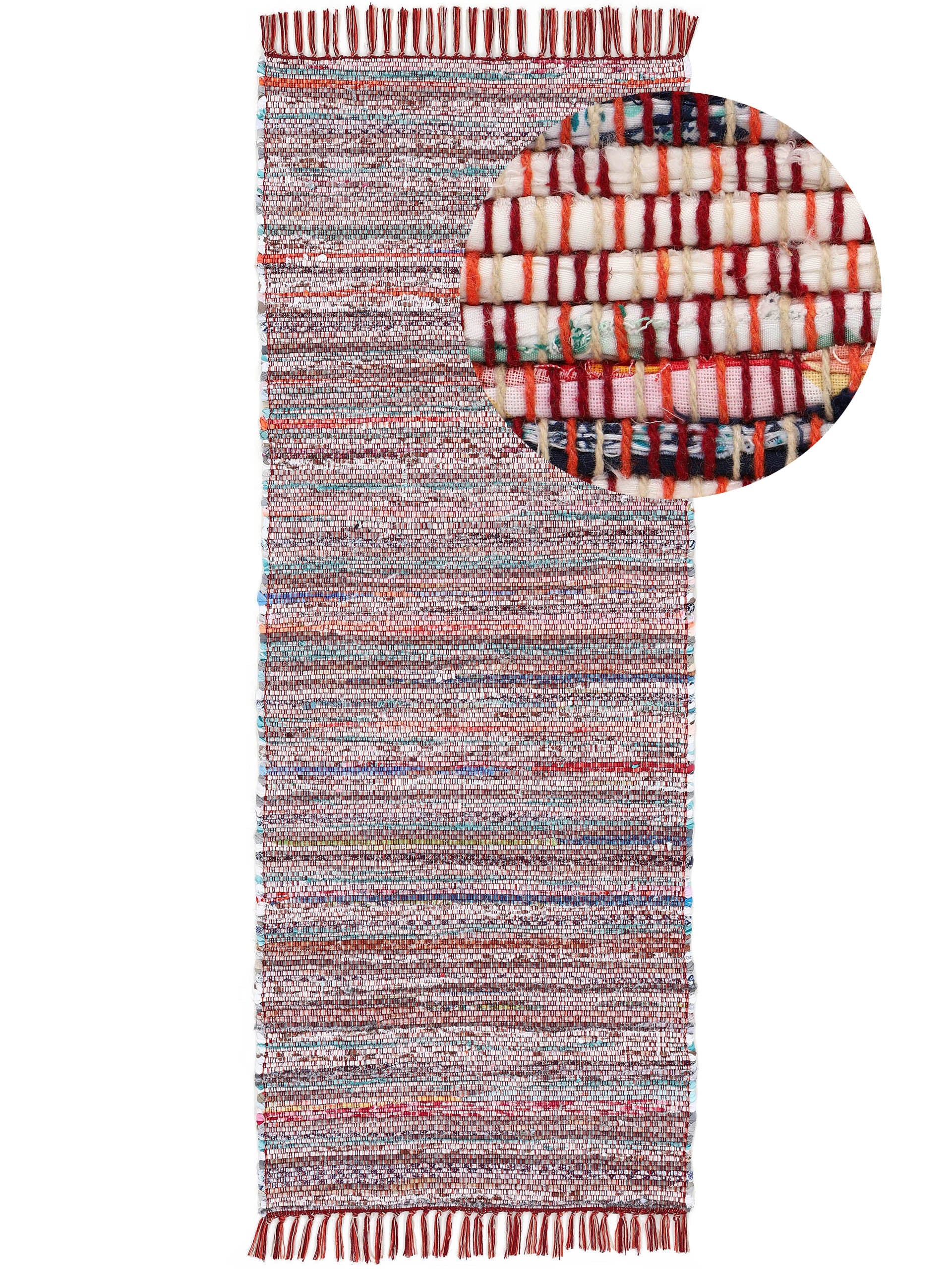 Kelim Chindi Läufer Rot in rot