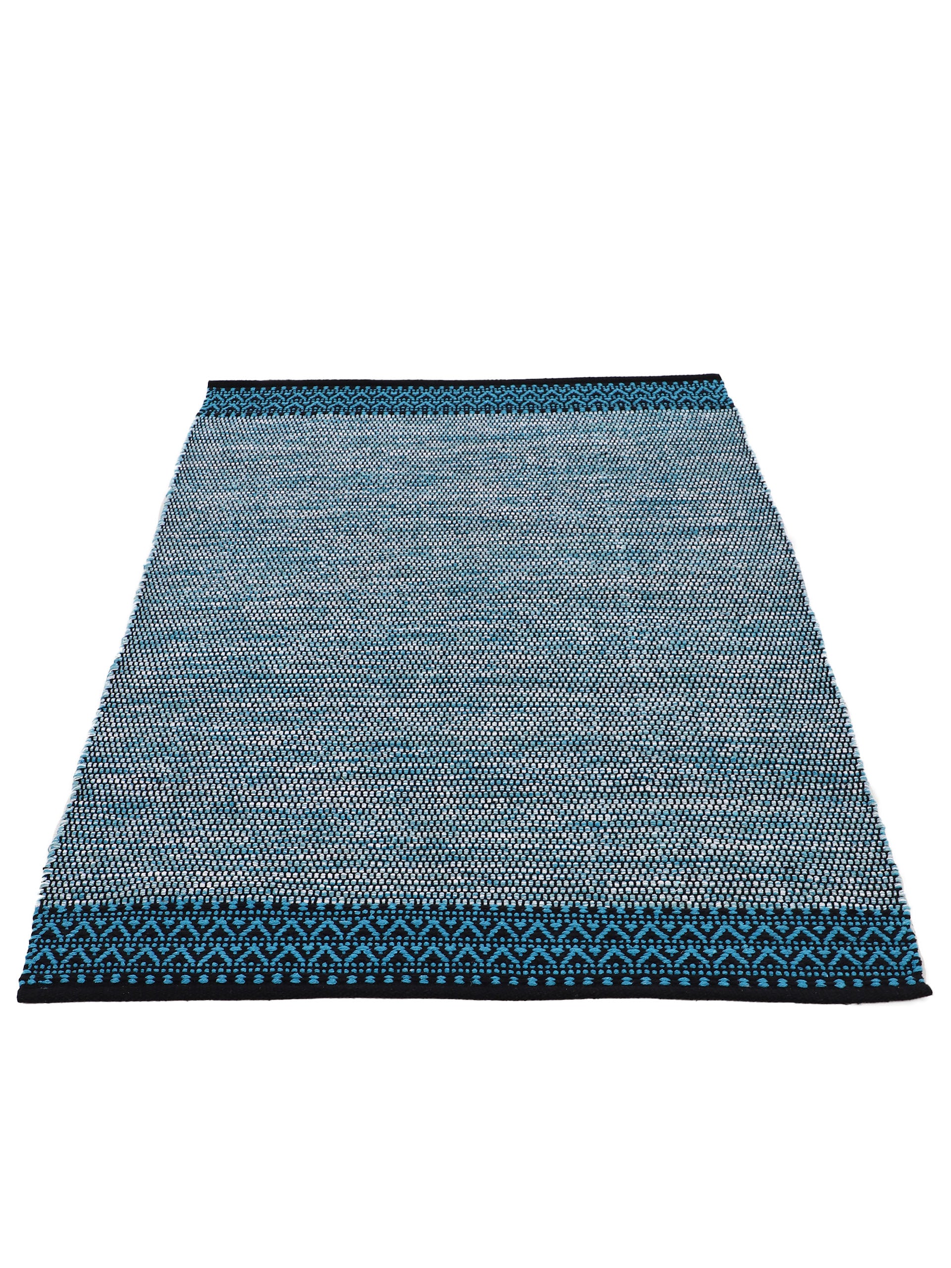 Flachgewebeteppich Kelim Mia Blau in blau aus baumwolle