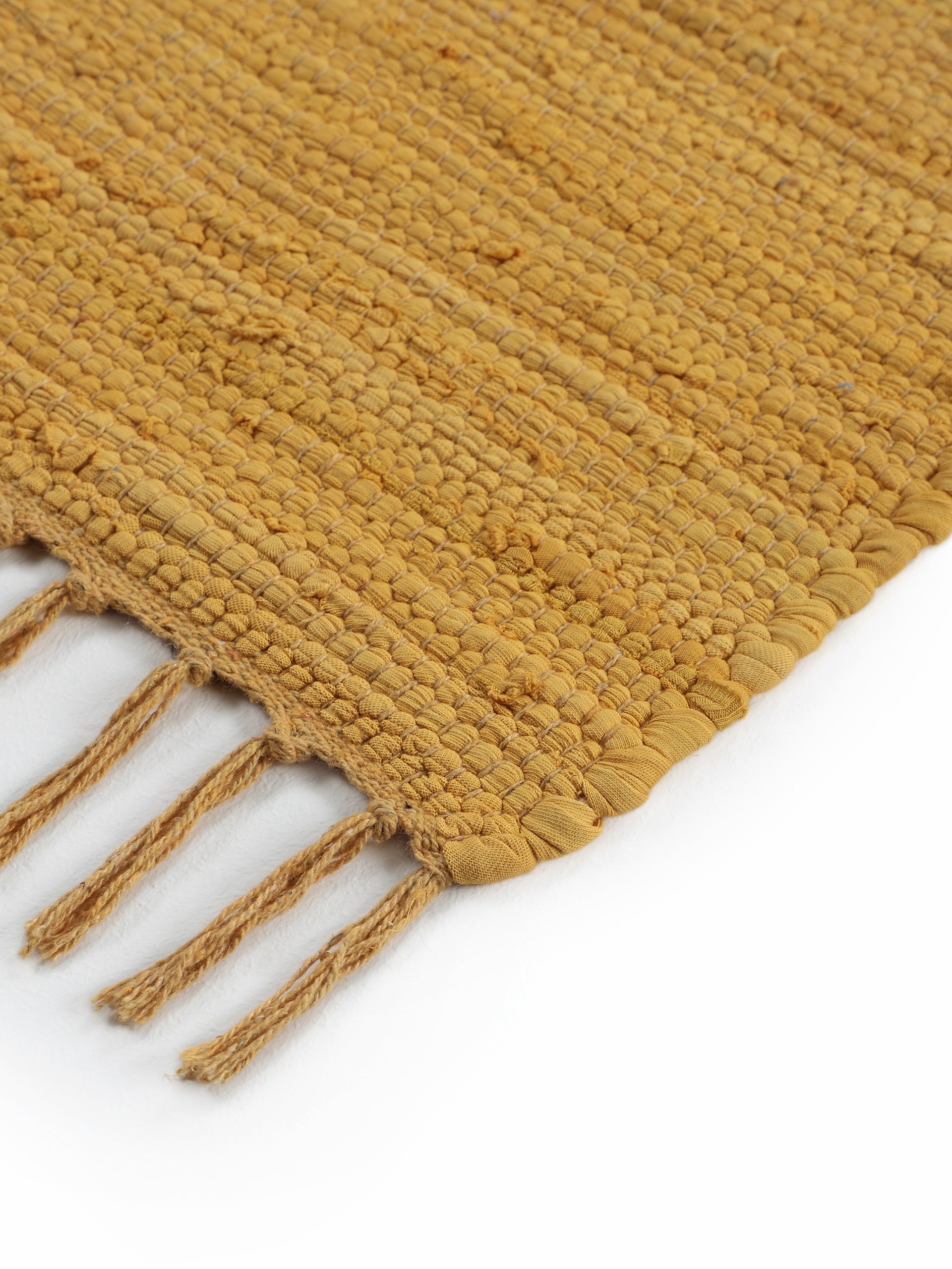 Kelim Chindi Uni Gelb in gelb aus baumwolle