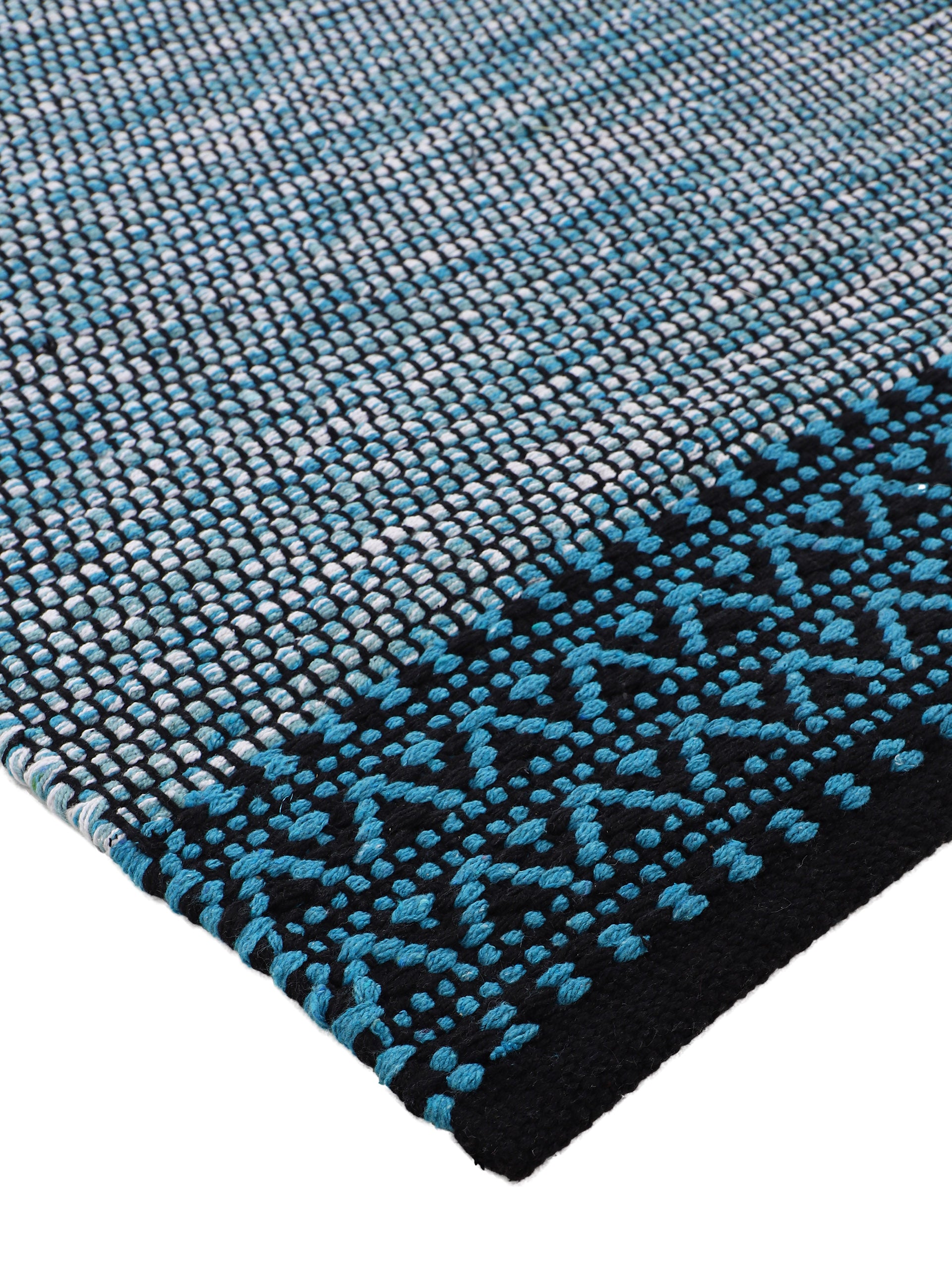 Flachgewebeteppich Kelim Mia Blau in blau aus baumwolle