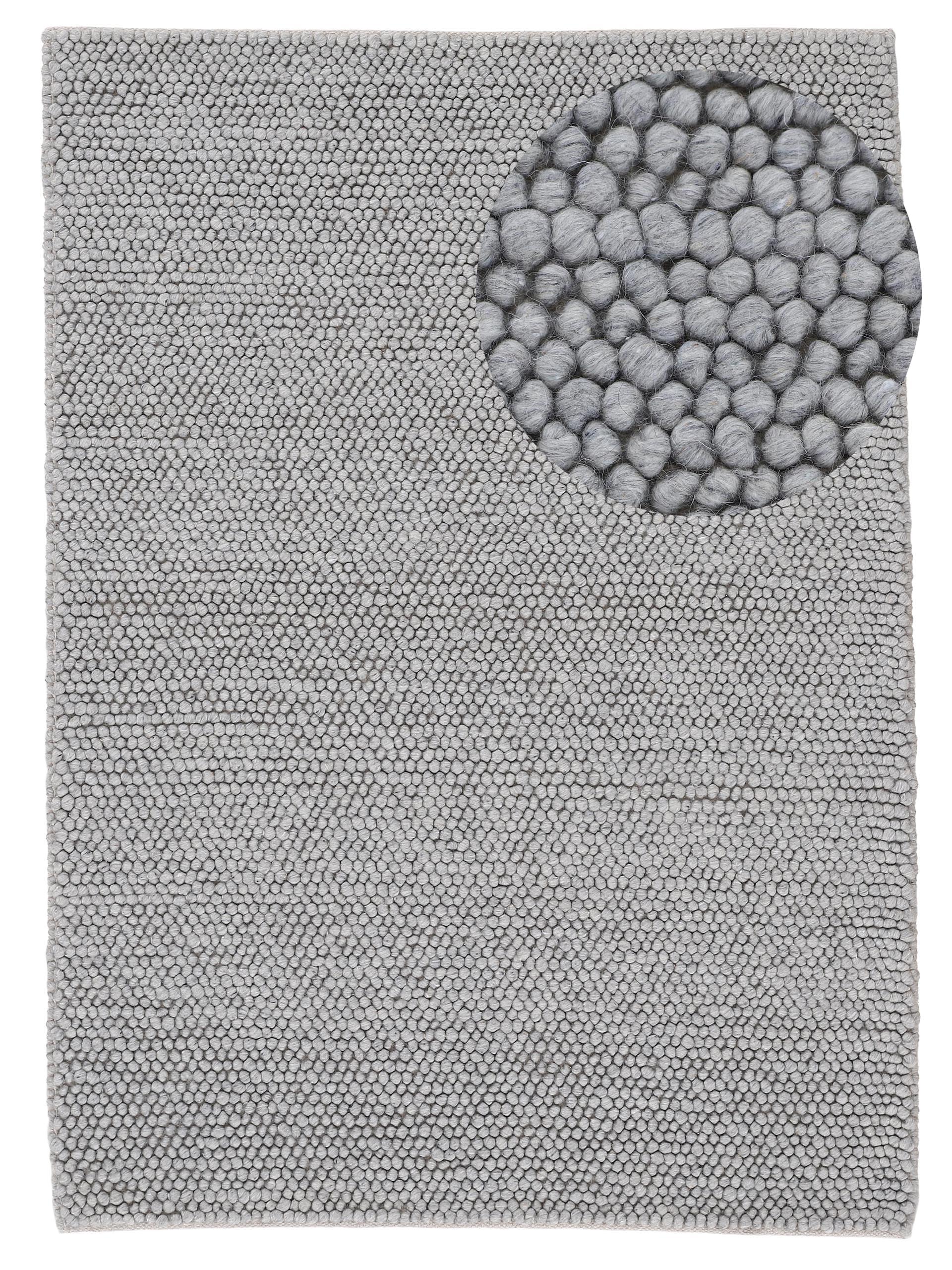 Wollteppich Calo Hellgrau in hellgrau aus wolle