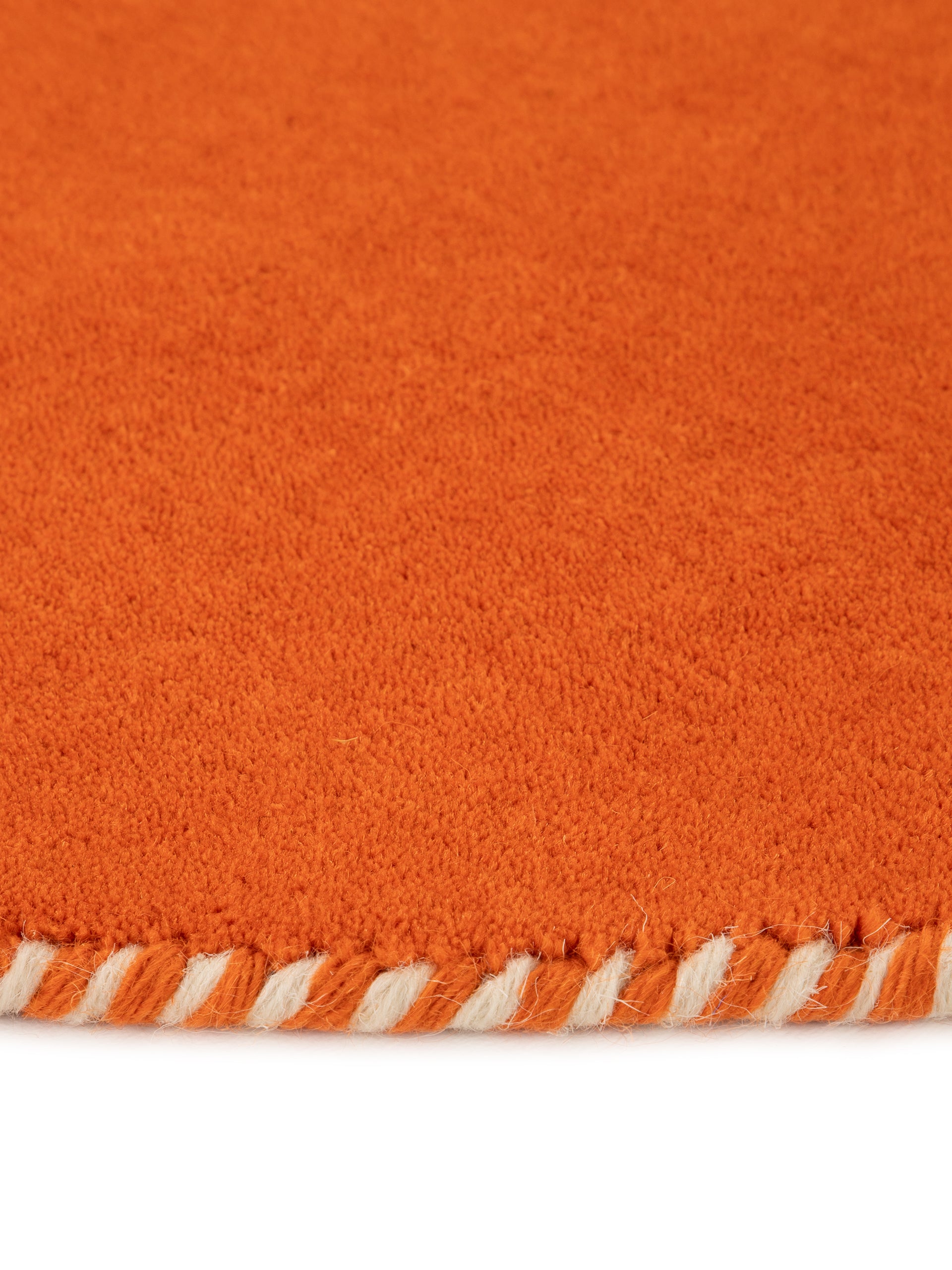 Wollteppich Gabbeh Lola Rund Orange aus Wolle