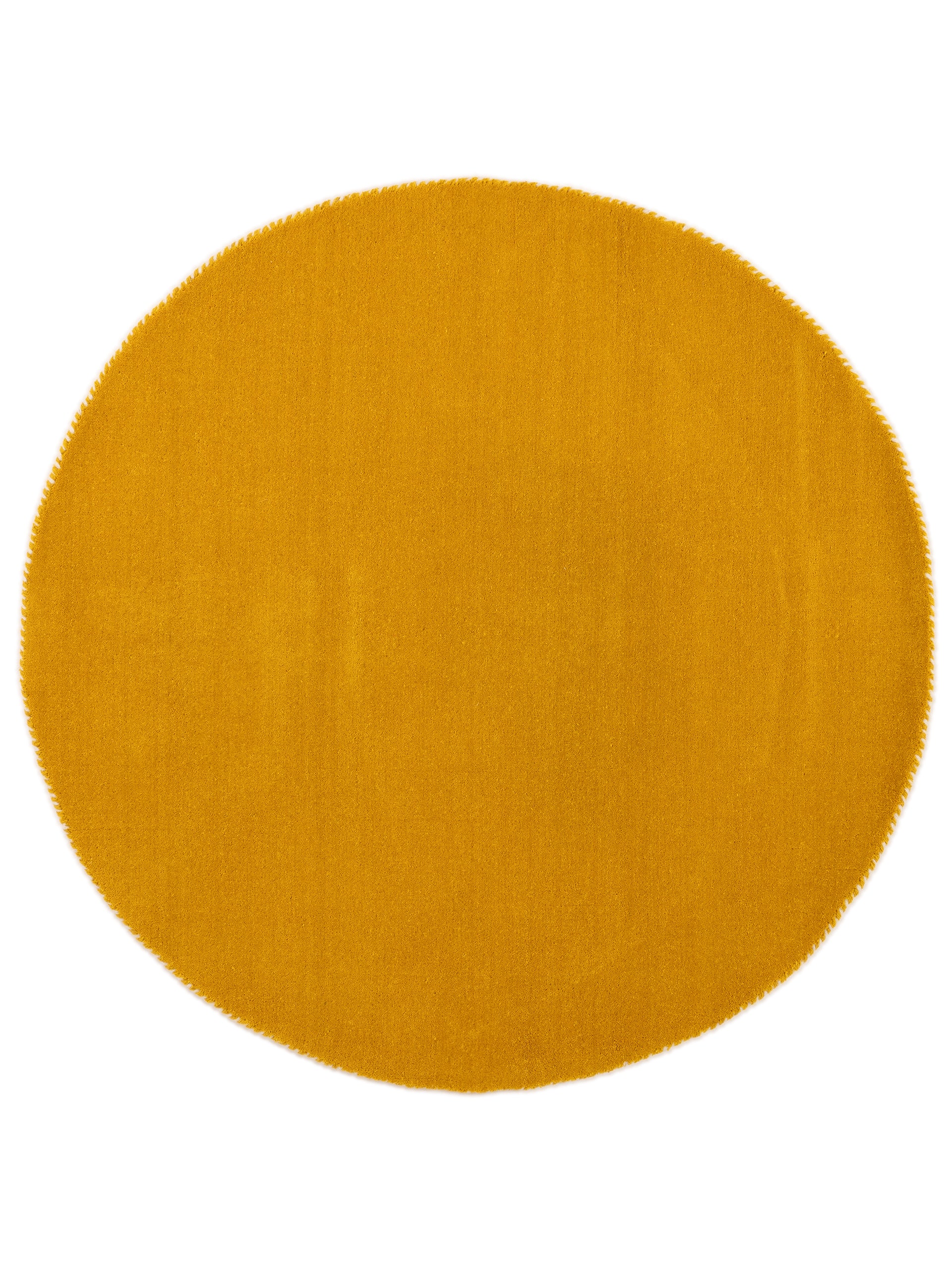 Wollteppich Gabbeh Lola Rund Gelb aus Wolle