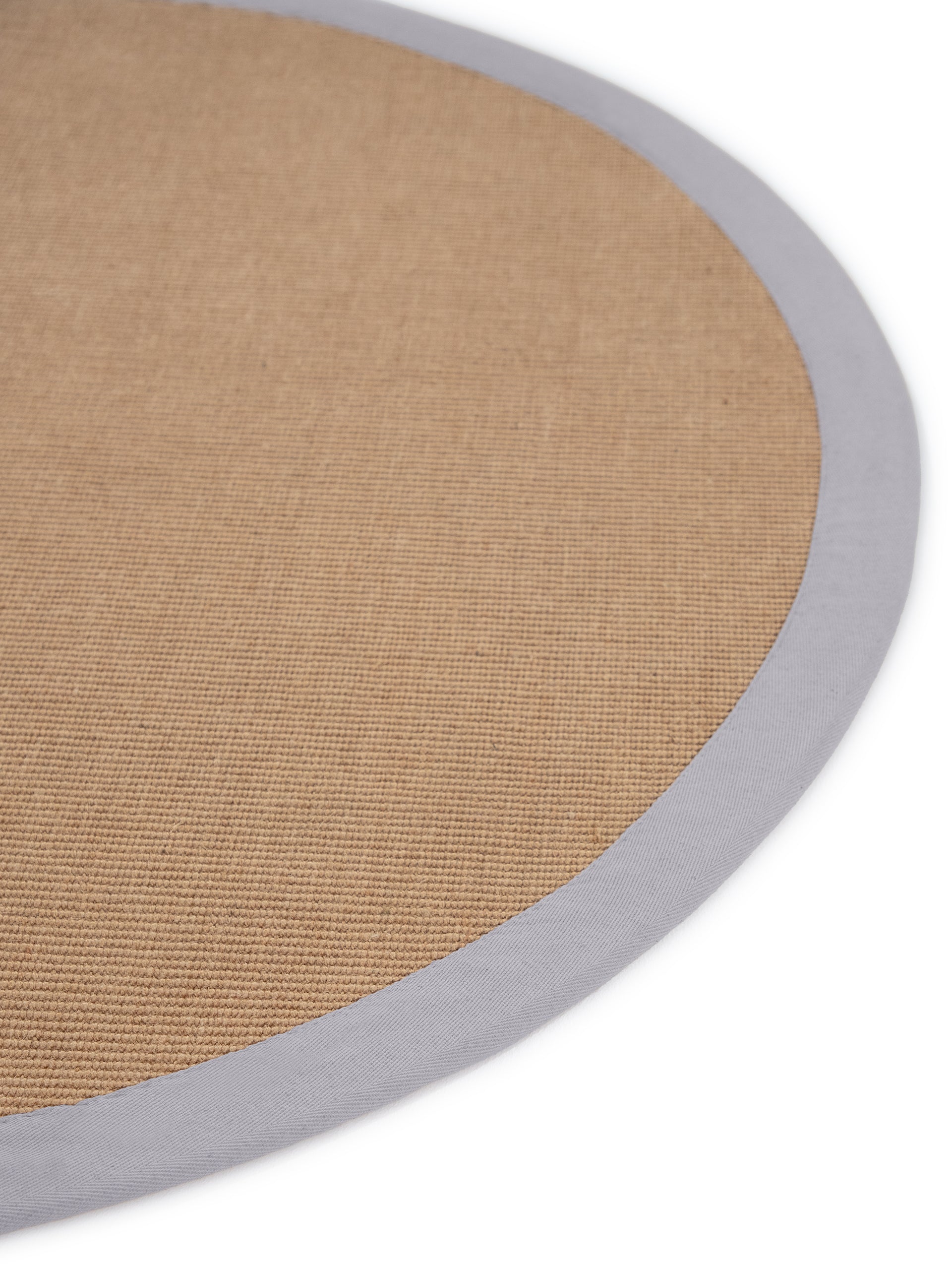 Sisalteppich Rund Hellgrau aus Sisal/Jute