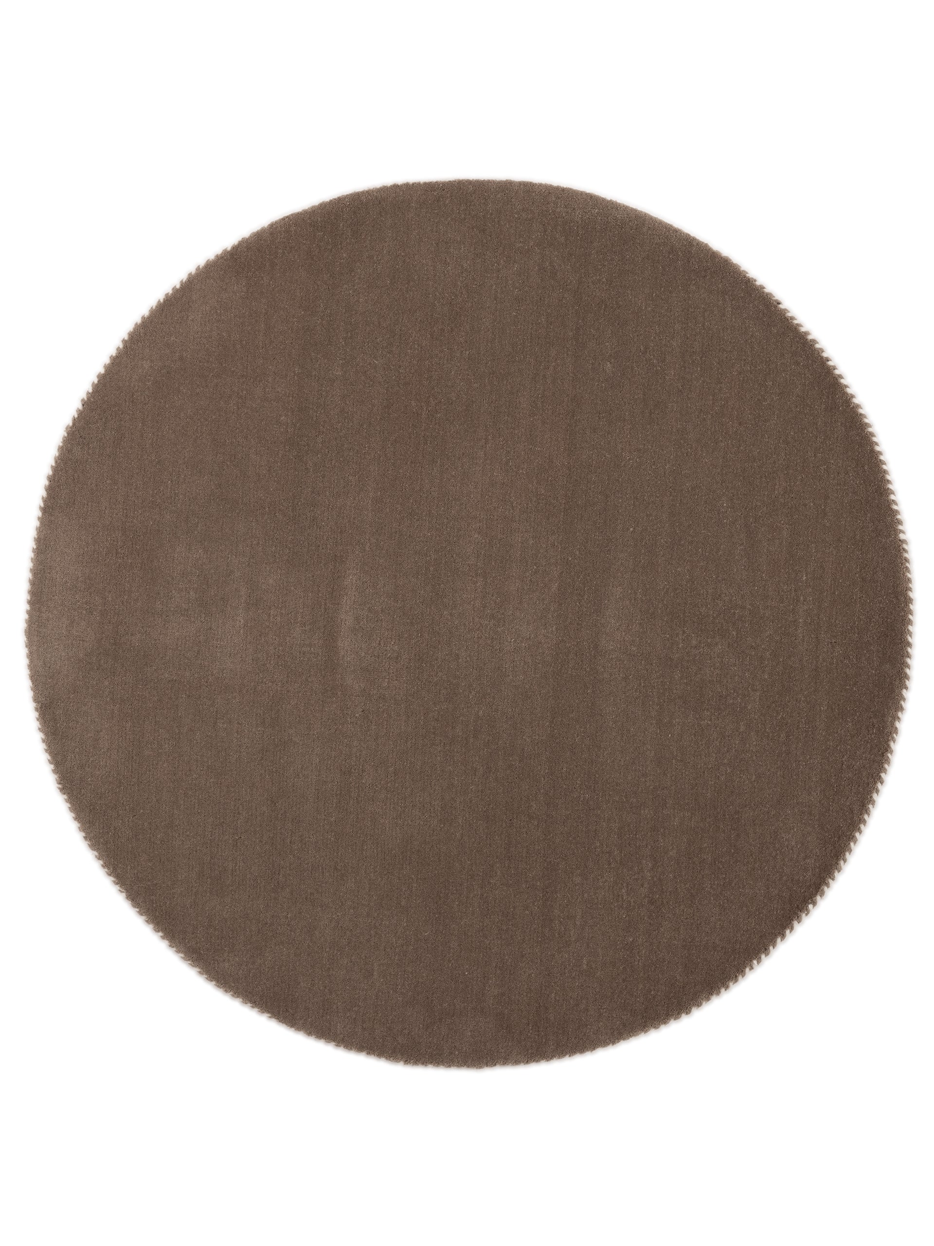 Wollteppich Gabbeh Lola Rund Taupe aus Wolle