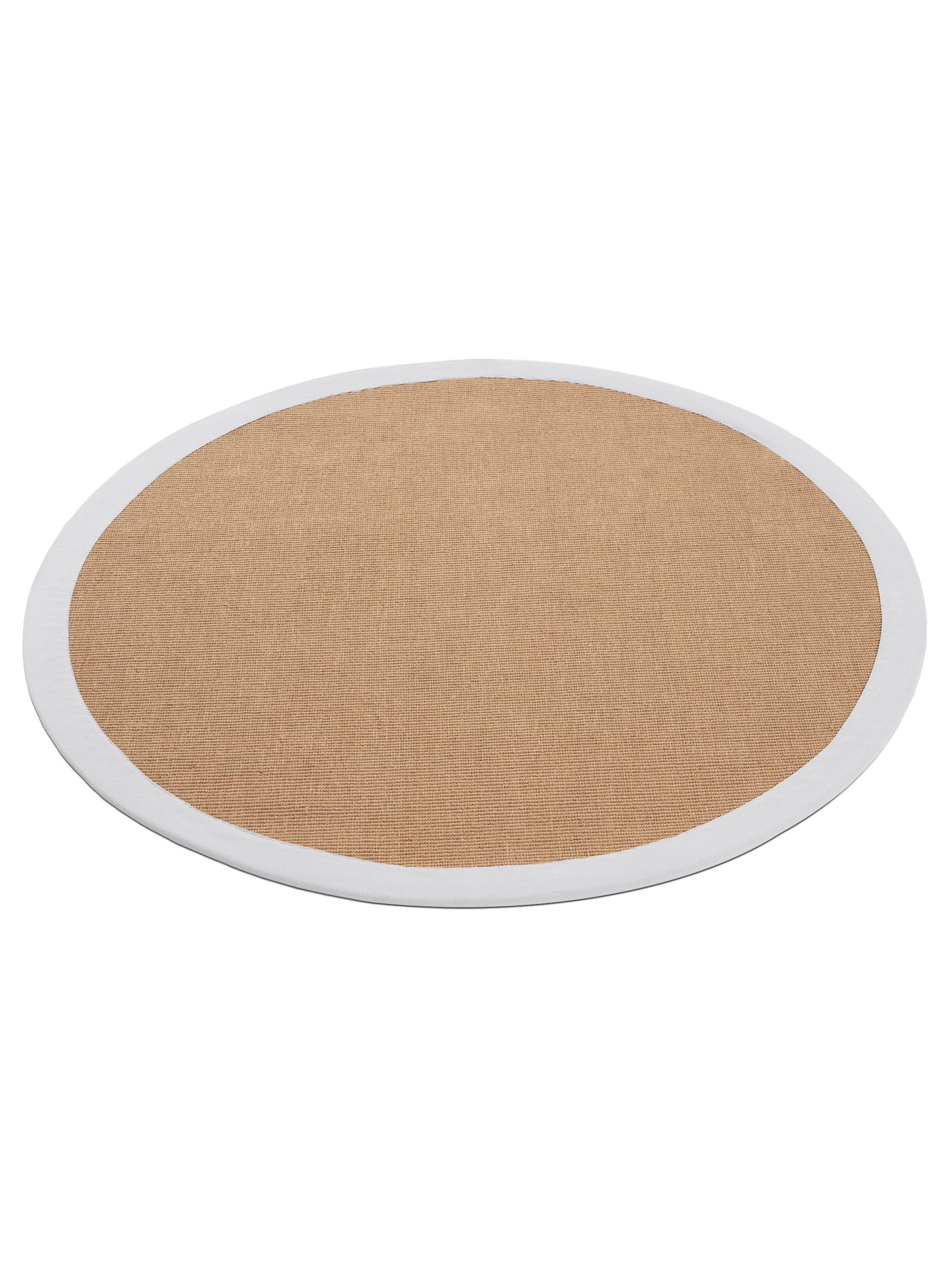 Sisalteppich Rund Weiß in weiß aus sisal/jute