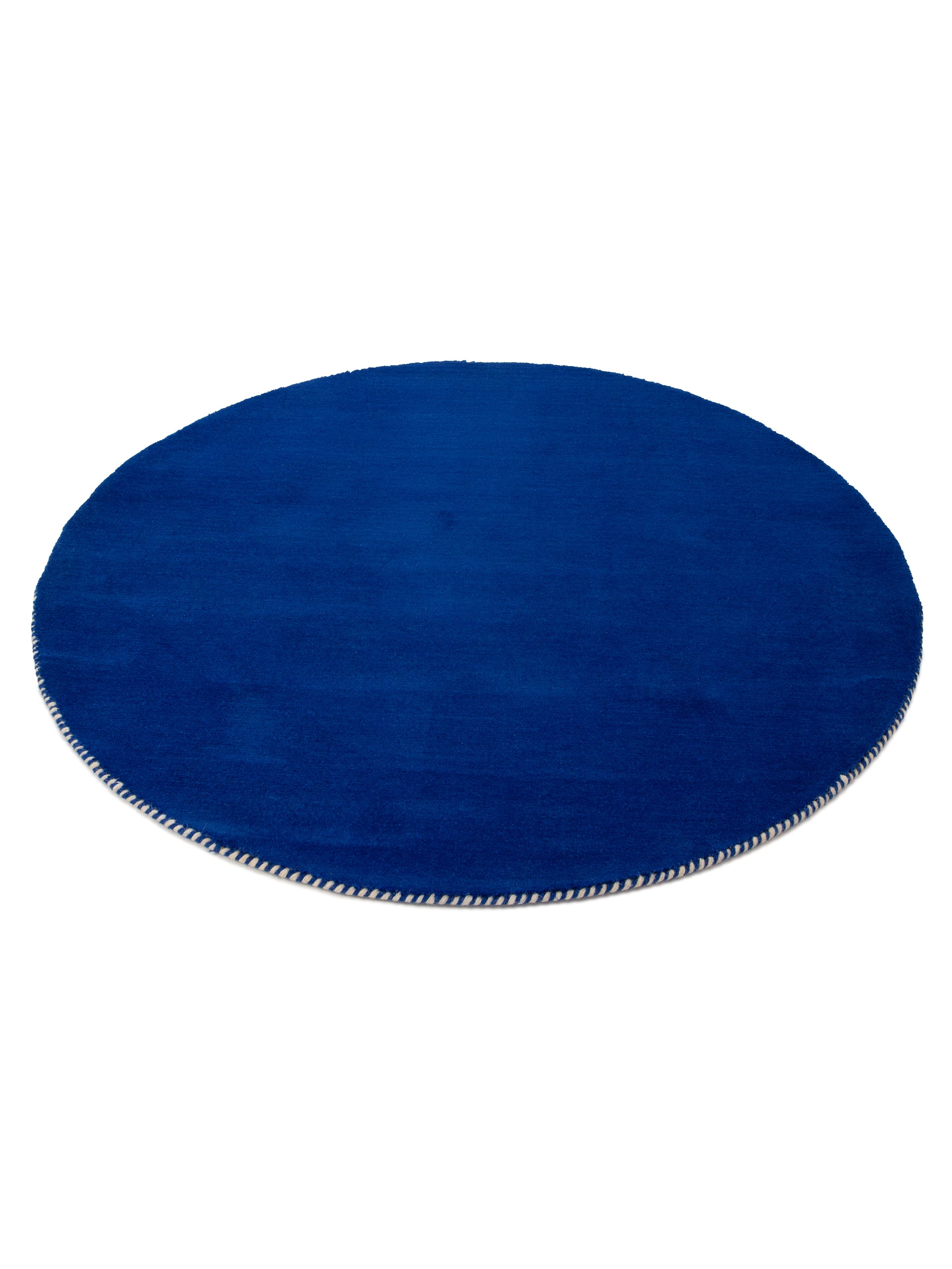Wollteppich Gabbeh Lola Rund Blau aus Wolle