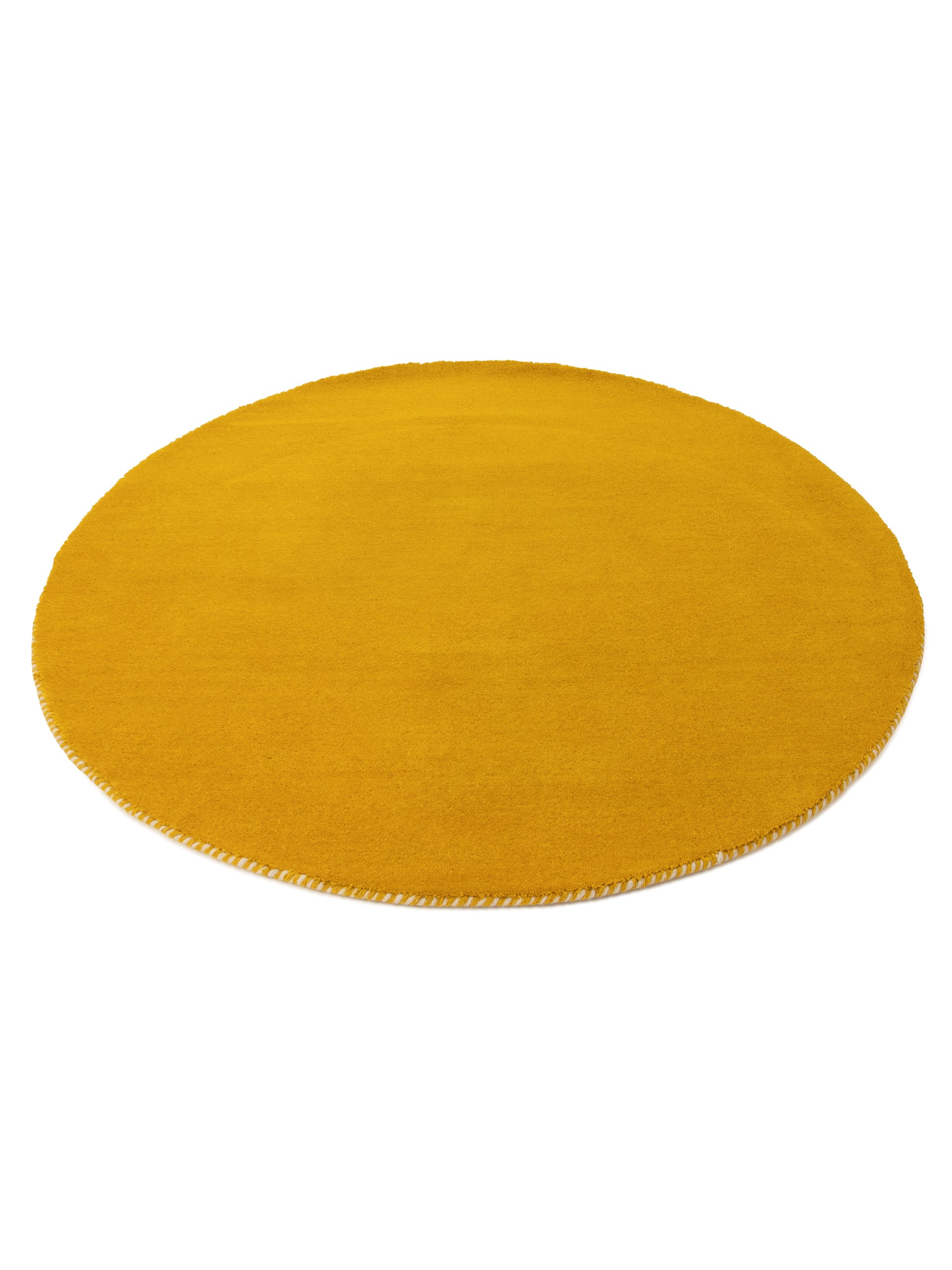 Wollteppich Gabbeh Lola Rund Gelb aus Wolle
