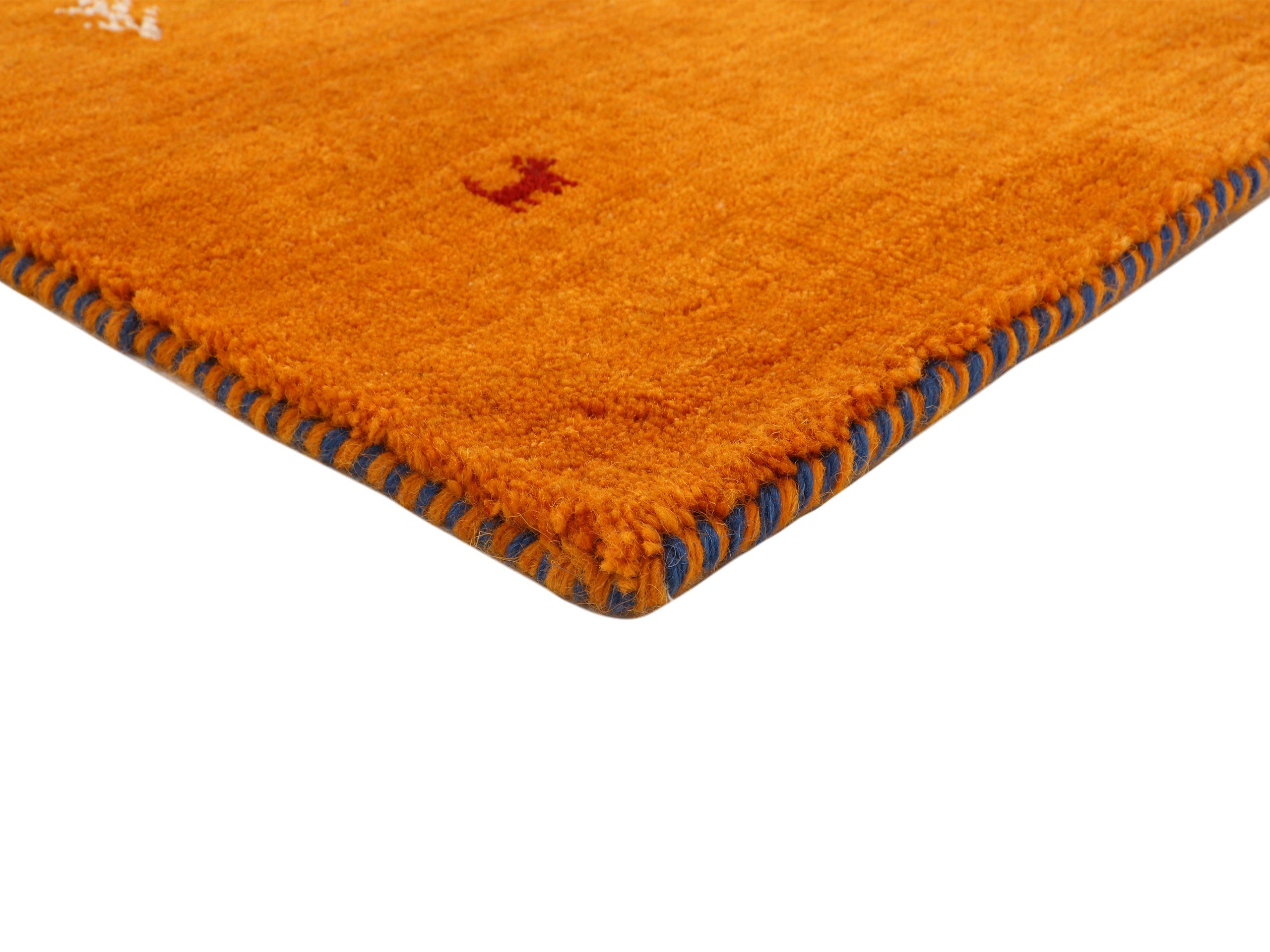 Wollteppich Gabbeh Uni Läufer Orange in orange aus wolle