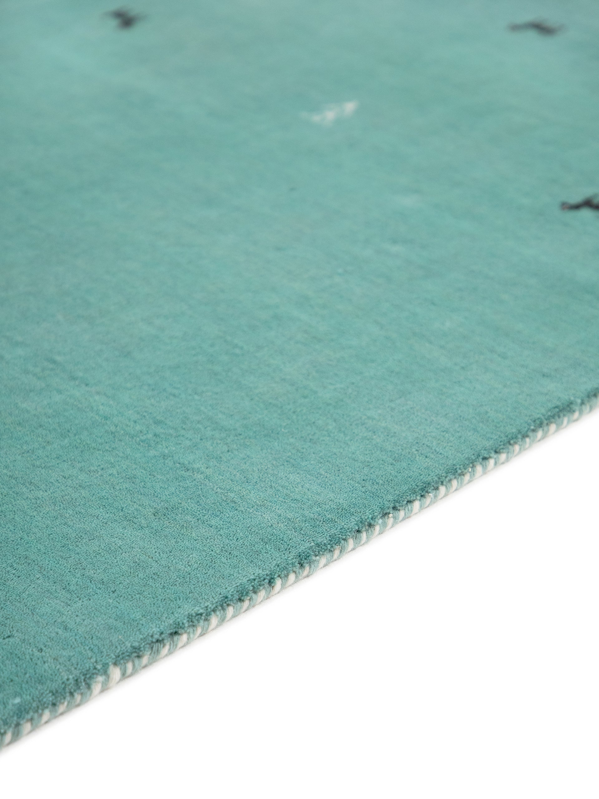 Wollteppich Gabbeh Uni Läufer Türkis aus Wolle