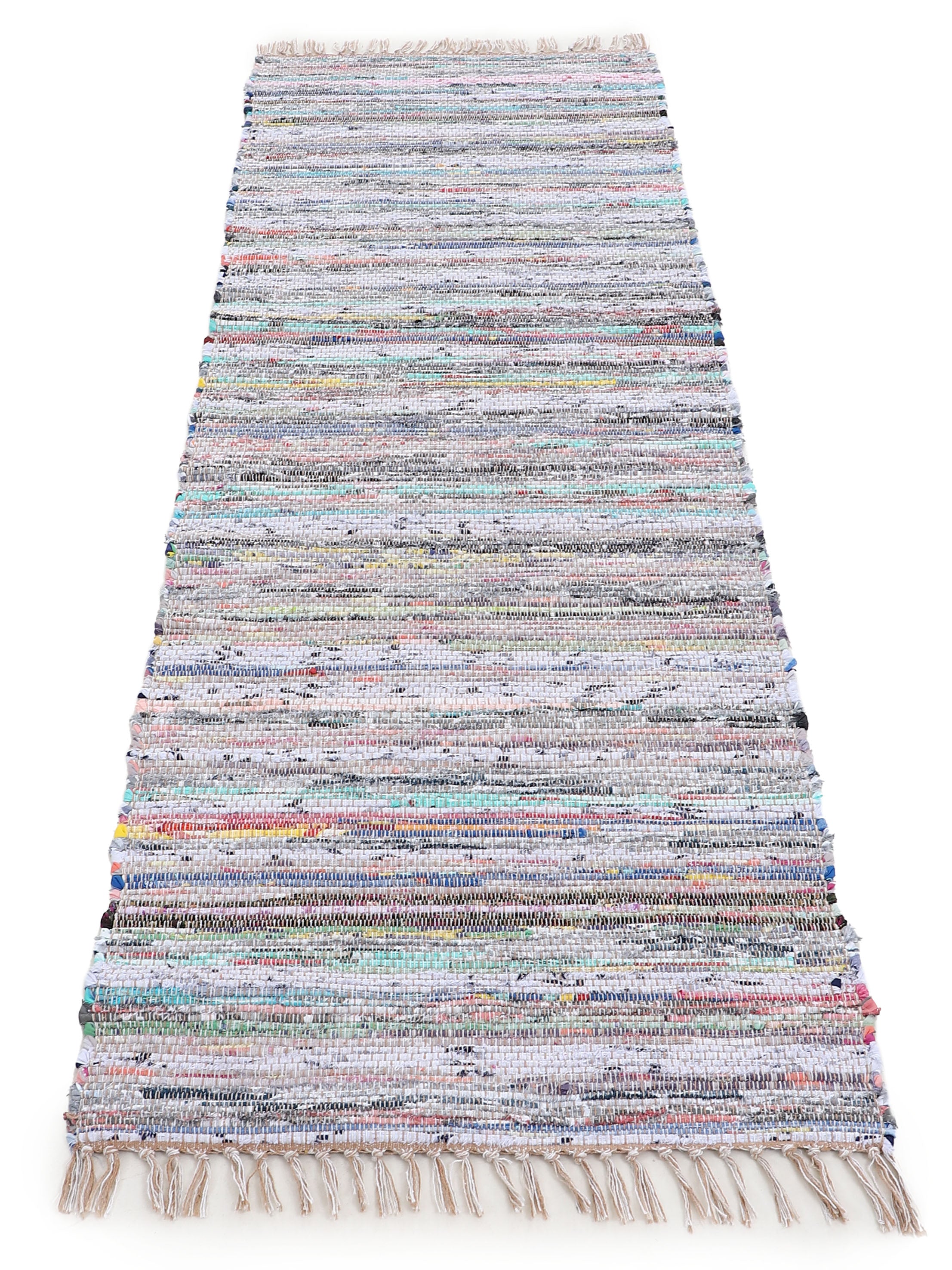 Kelim Chindi Läufer Beige in beige