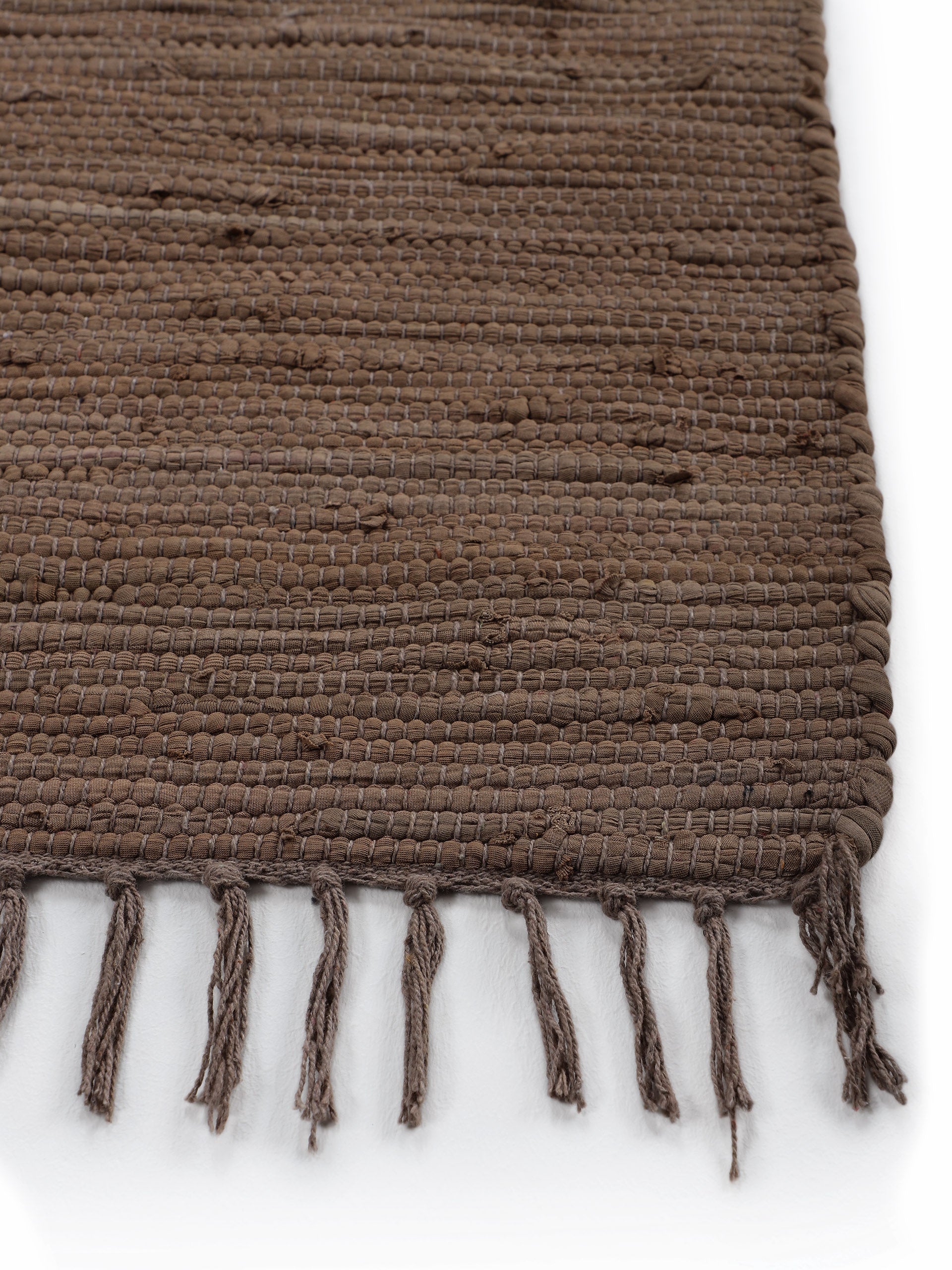 Kelim Chindi Uni Braun in braun aus baumwolle