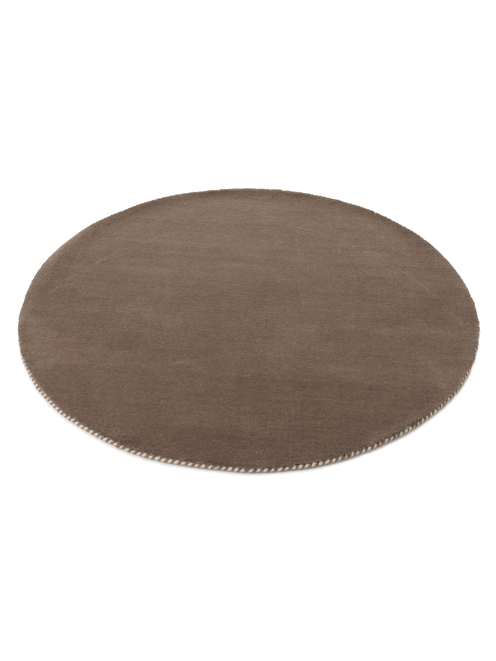 Wollteppich Gabbeh Lola Rund Taupe aus Wolle