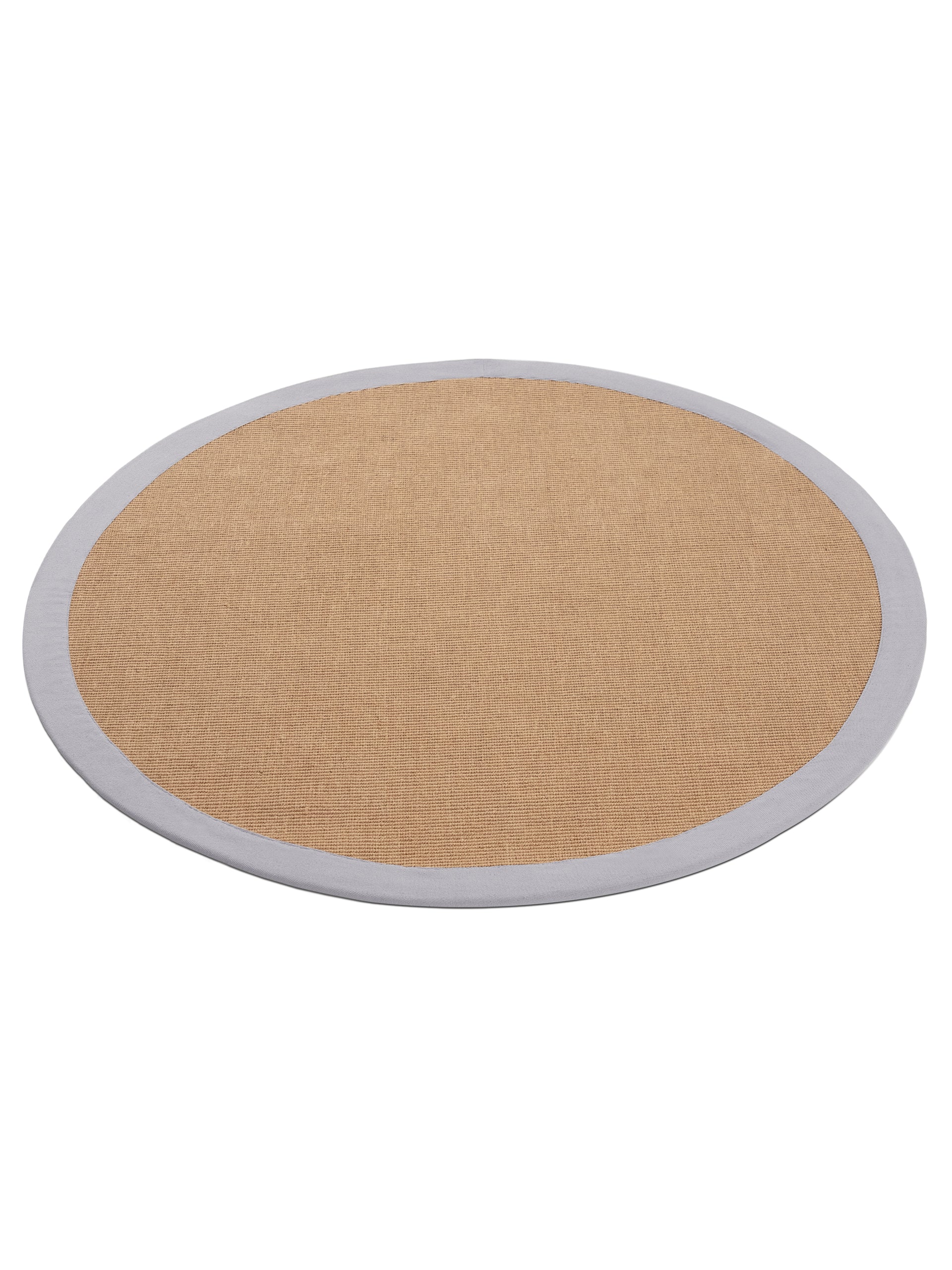 Sisalteppich Rund Hellgrau aus Sisal/Jute