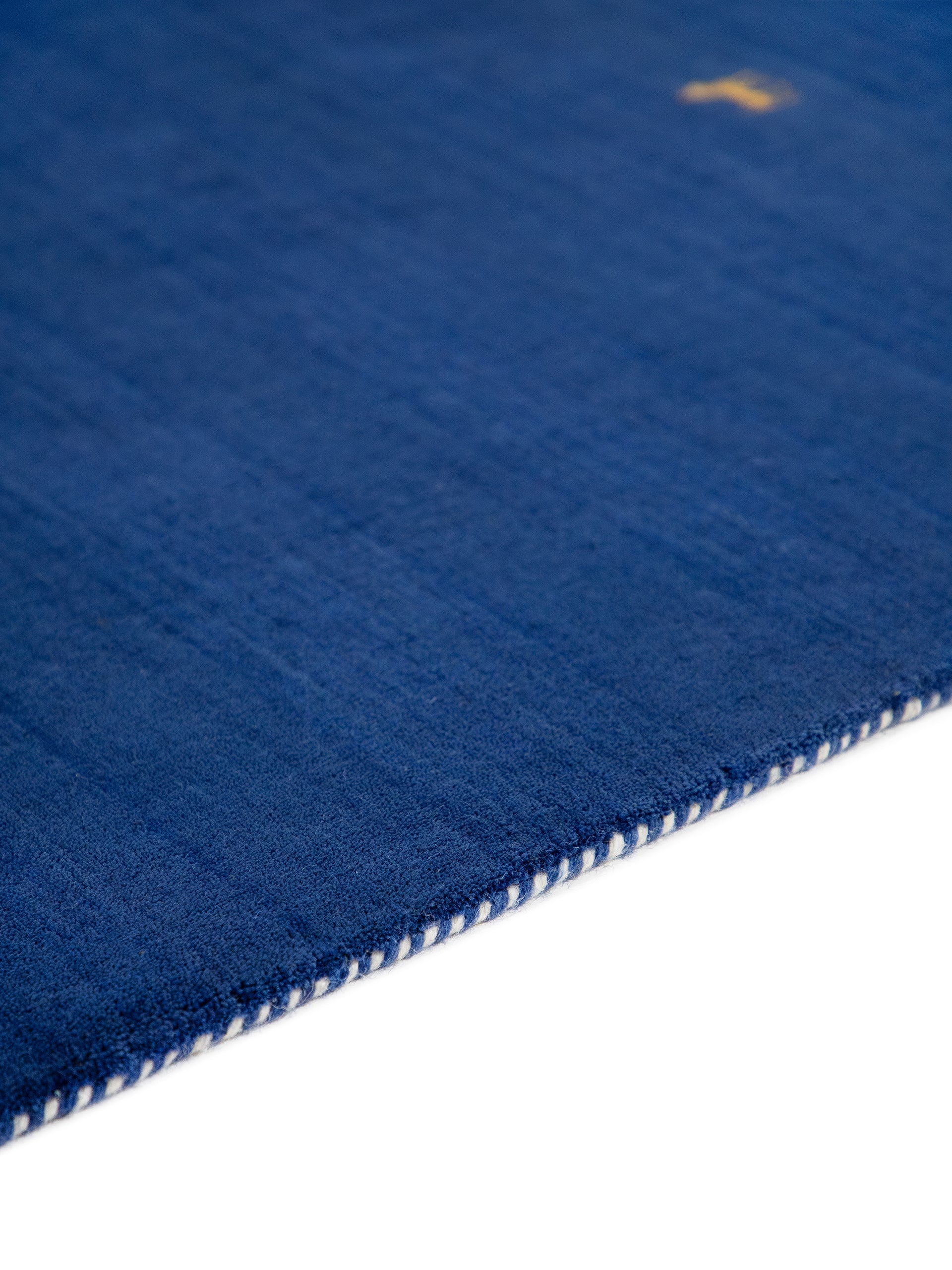 Wollteppich Gabbeh Uni Läufer Blau aus Wolle