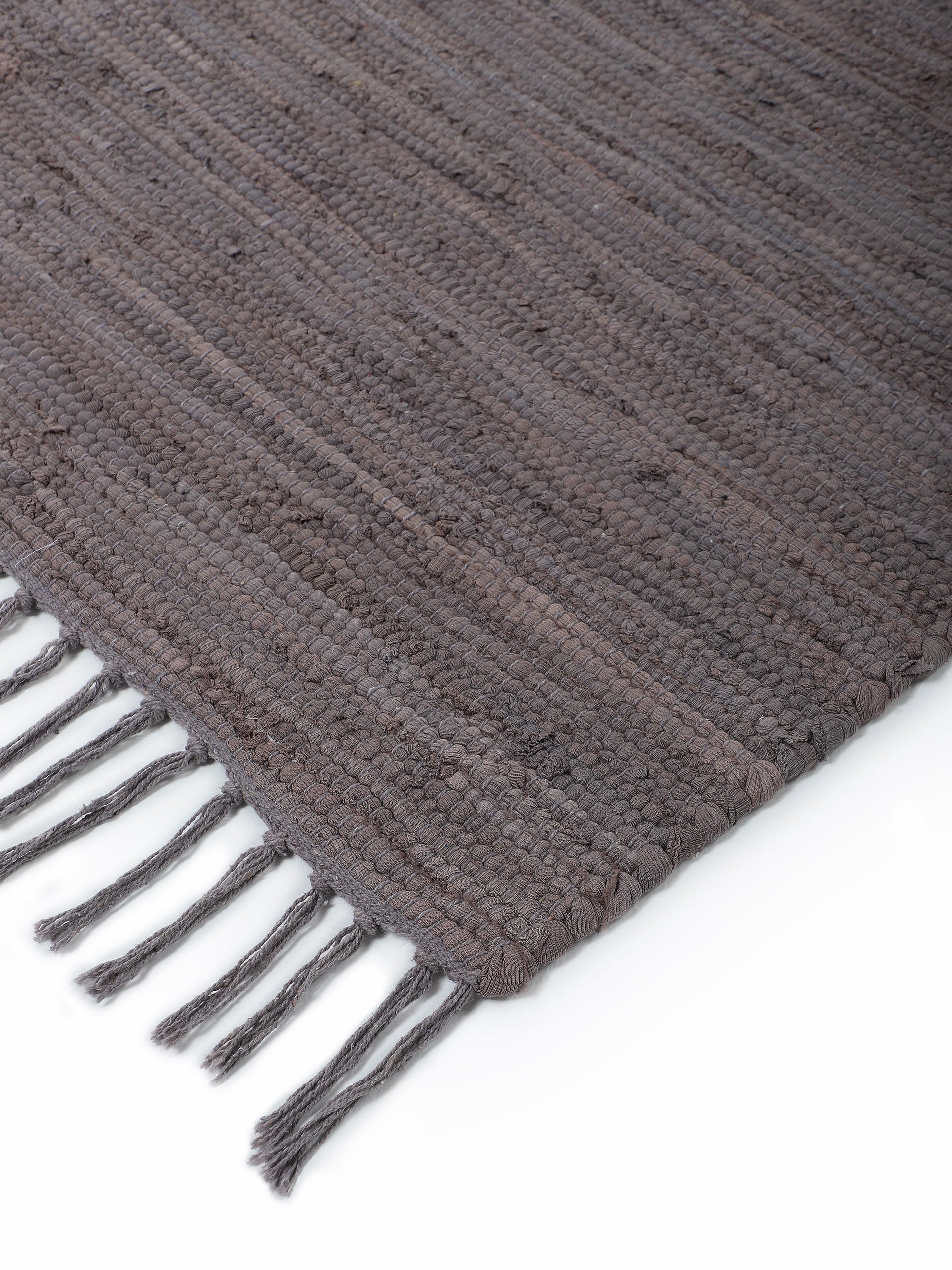 Kelim Chindi Uni Mauve in mauve aus baumwolle