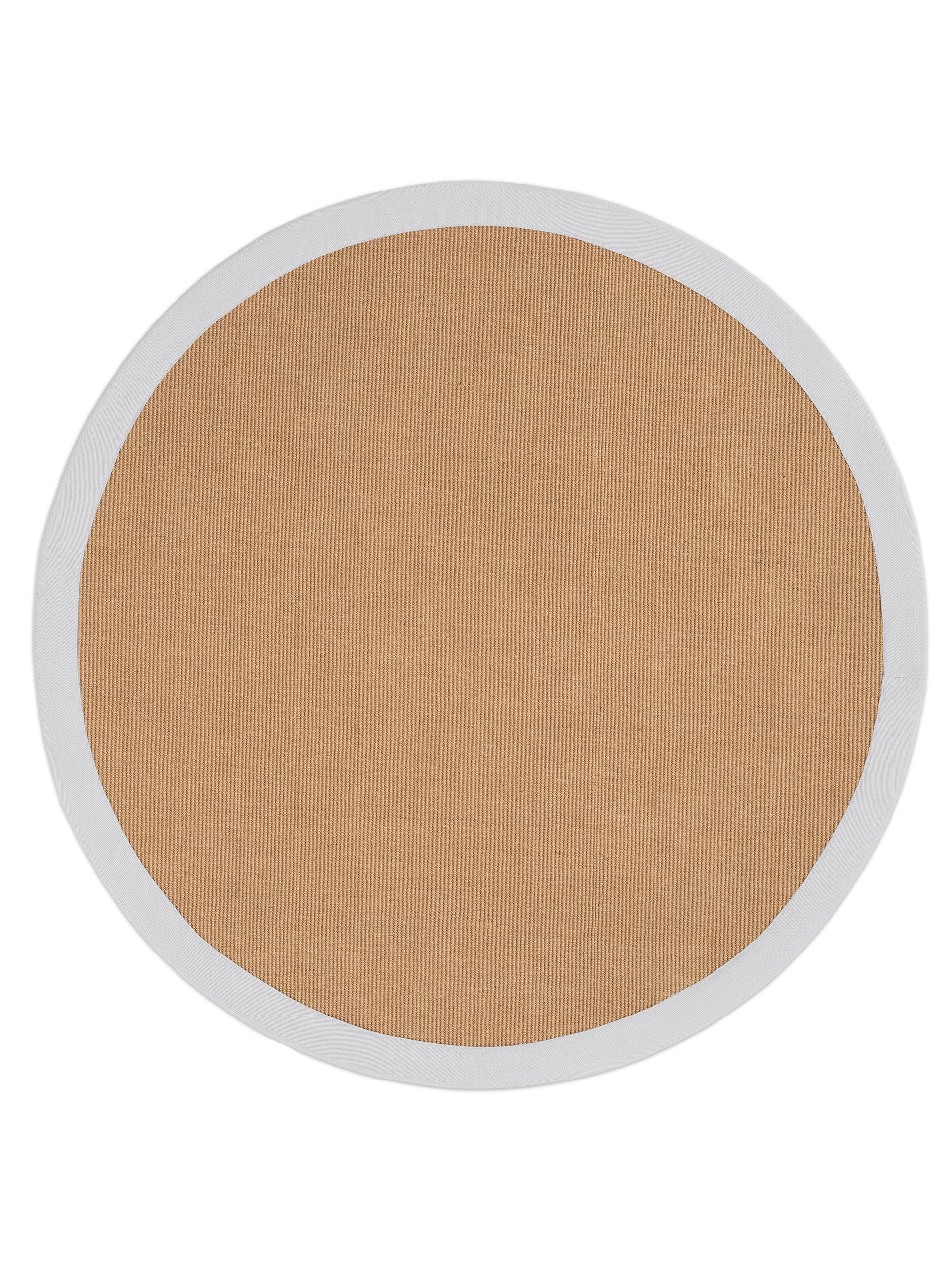Sisalteppich Rund Weiß in weiß aus sisal/jute