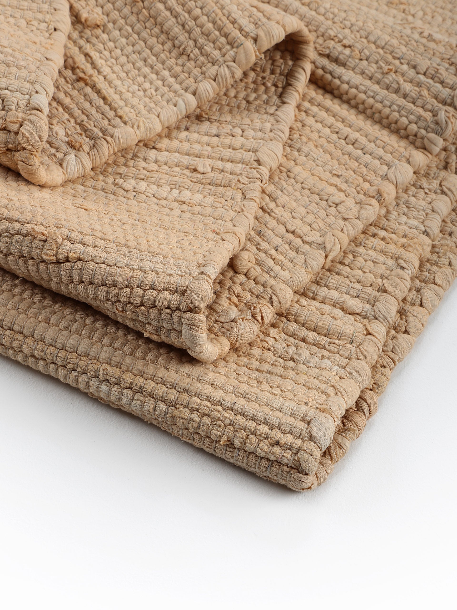 Kelim Chindi Uni Beige in beige aus baumwolle