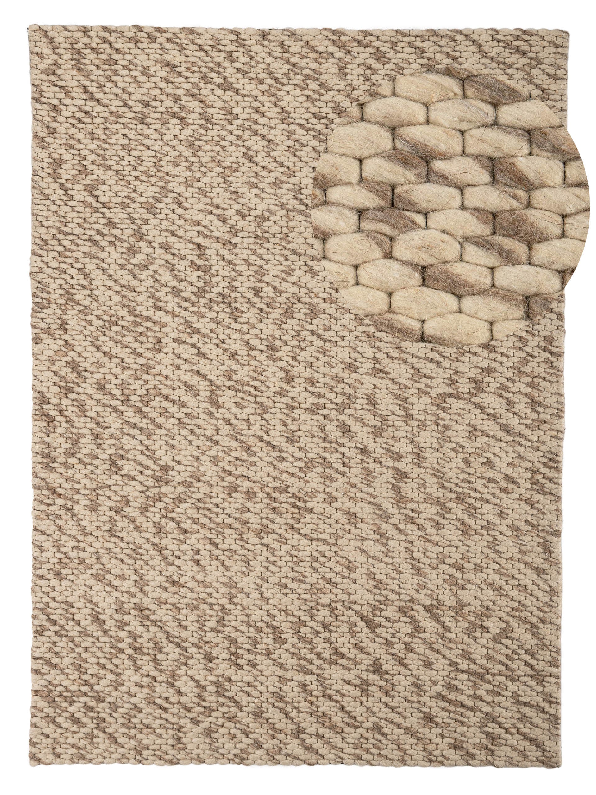 Wollteppich Sina Hellbraun meliert in hellbraun-meliert aus wolle