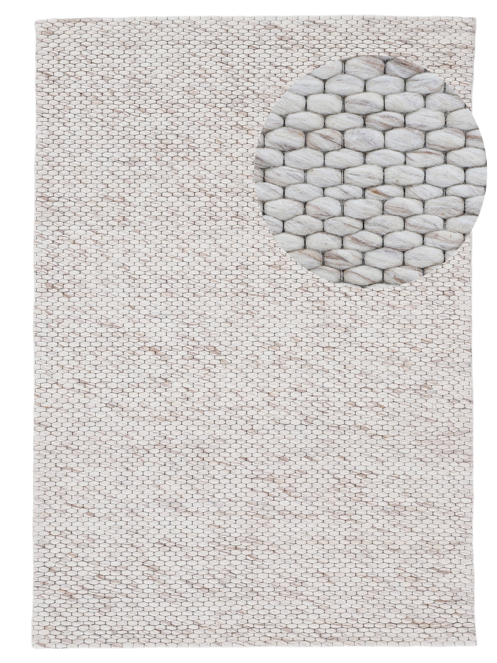 Wollteppich Sina Beige meliert in beige-meliert aus wolle