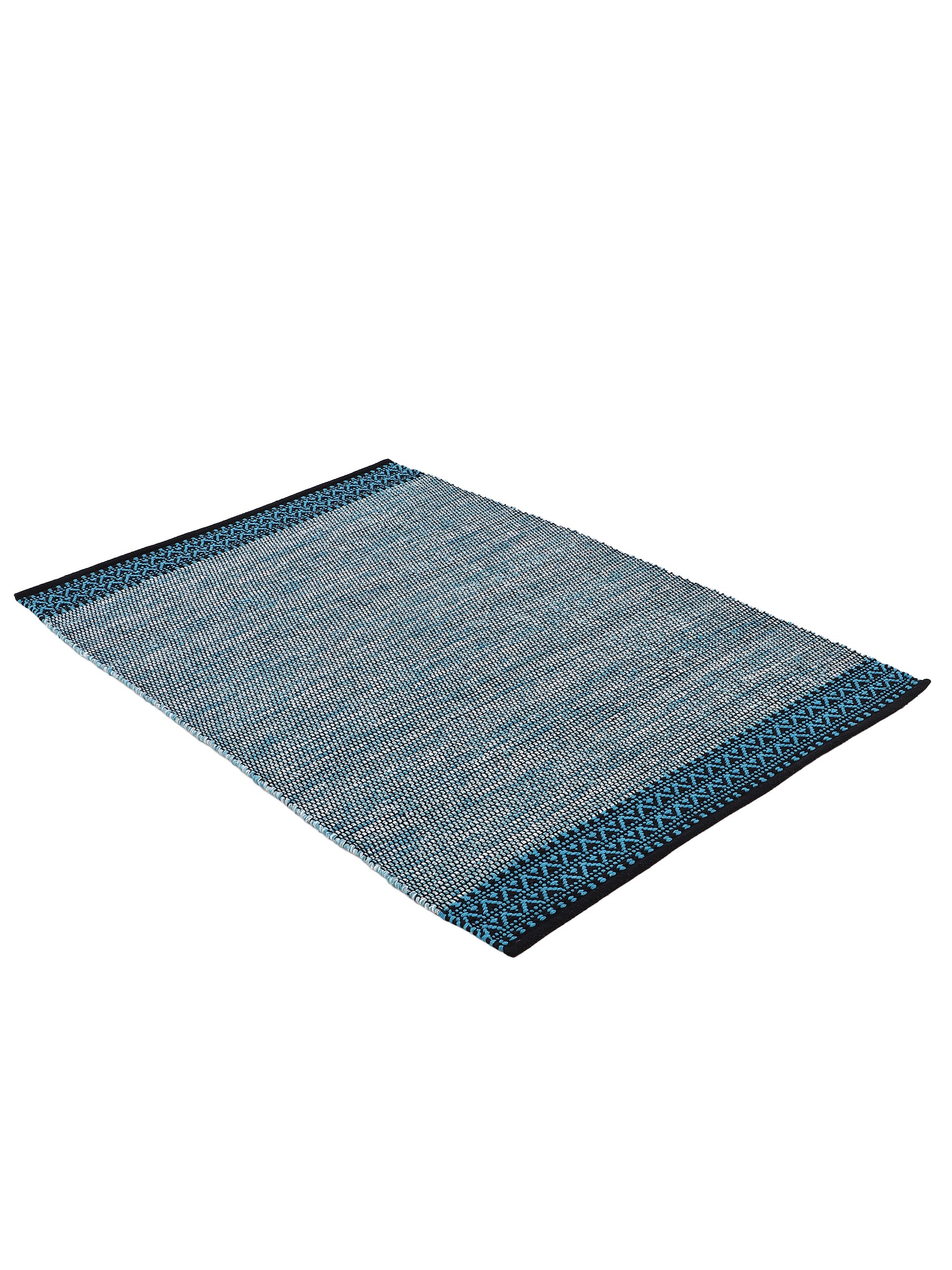 Flachgewebeteppich Kelim Mia Blau in blau aus baumwolle