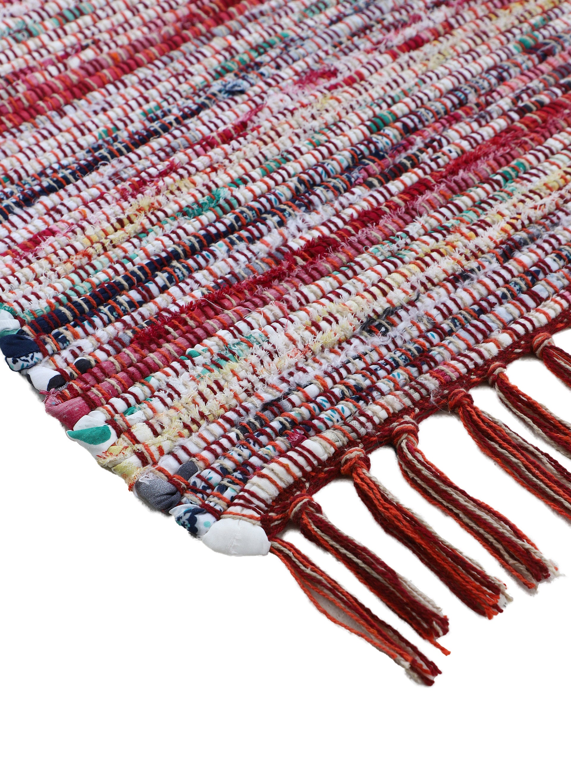 Kelim Chindi Läufer Rot in rot