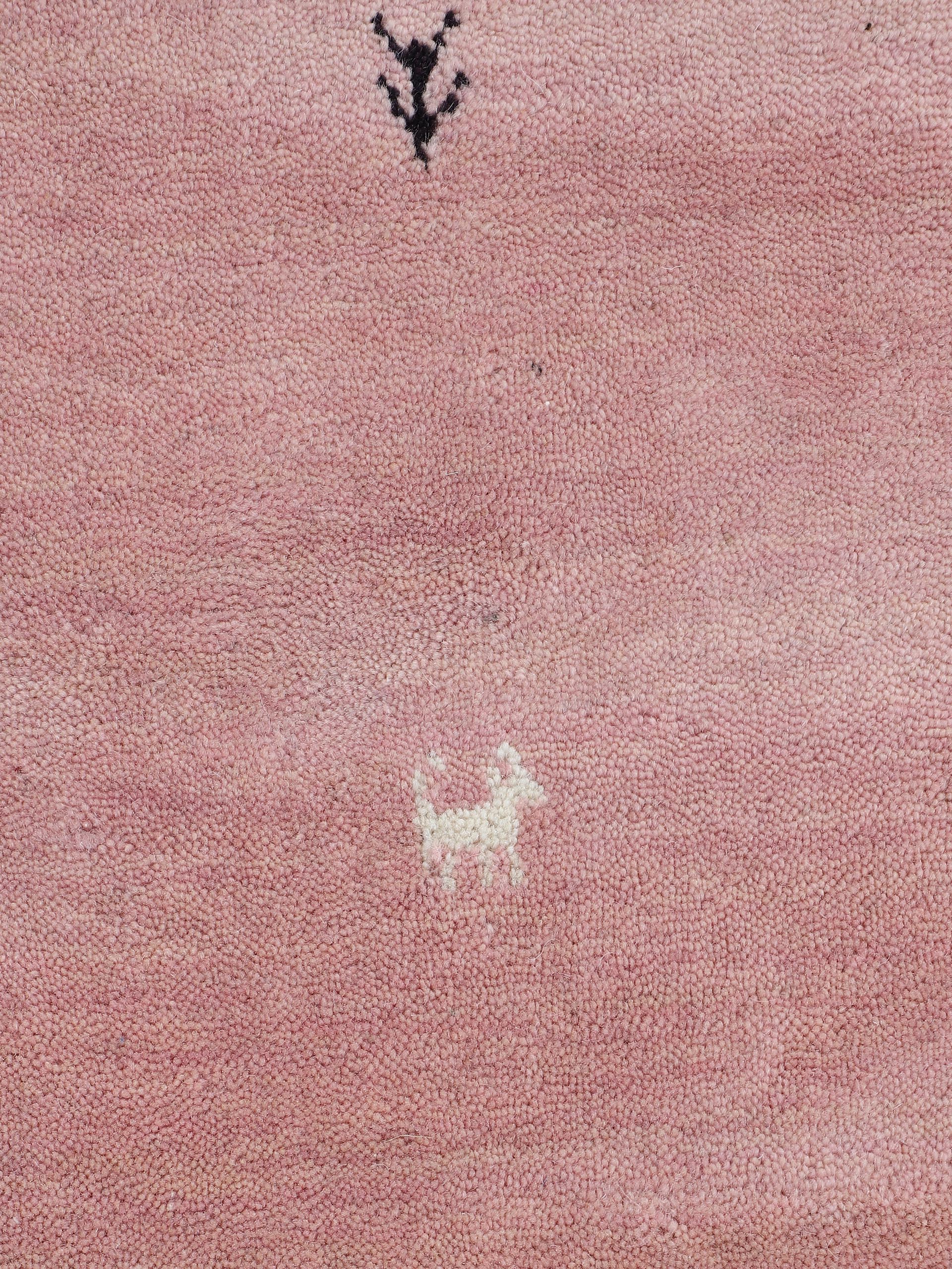 Wollteppich Gabbeh Uni Läufer Rosa in rosa aus wolle