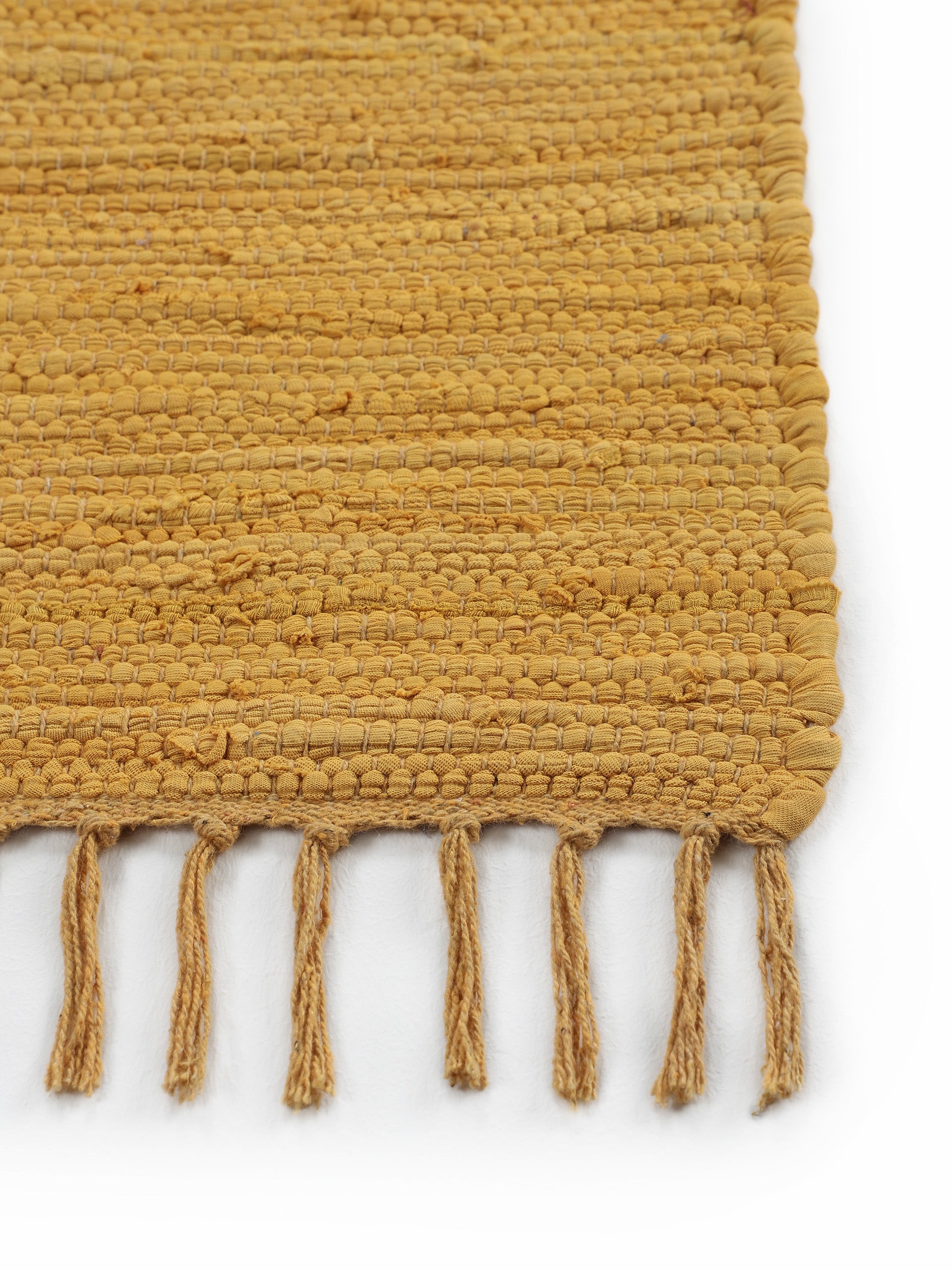 Kelim Chindi Uni Gelb in gelb aus baumwolle