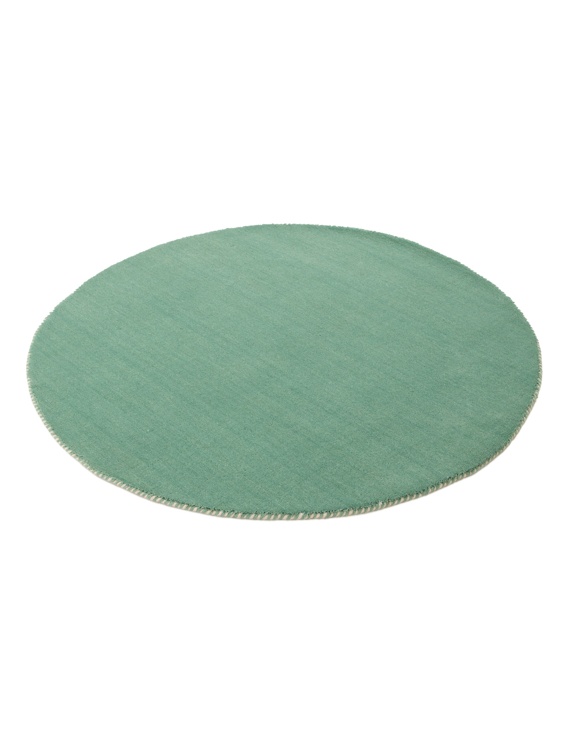 Wollteppich Gabbeh Lola Rund Türkis aus Wolle