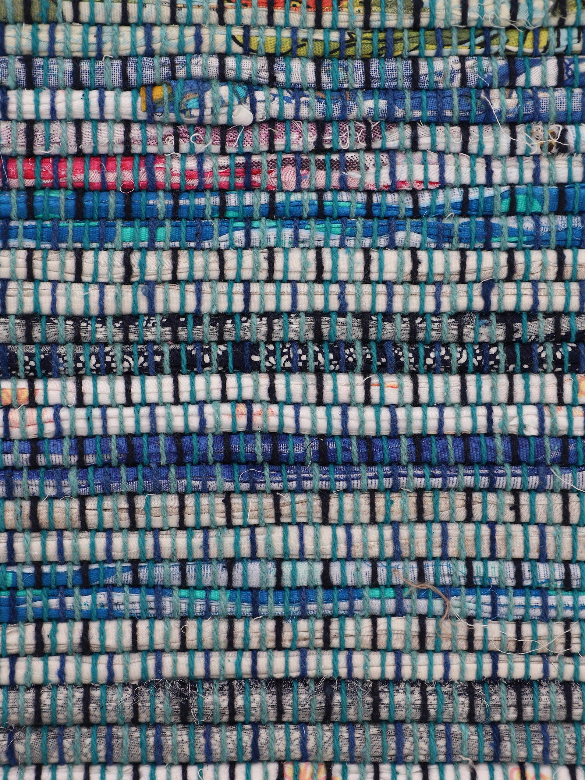 Kelim Chindi Läufer Blau in blau