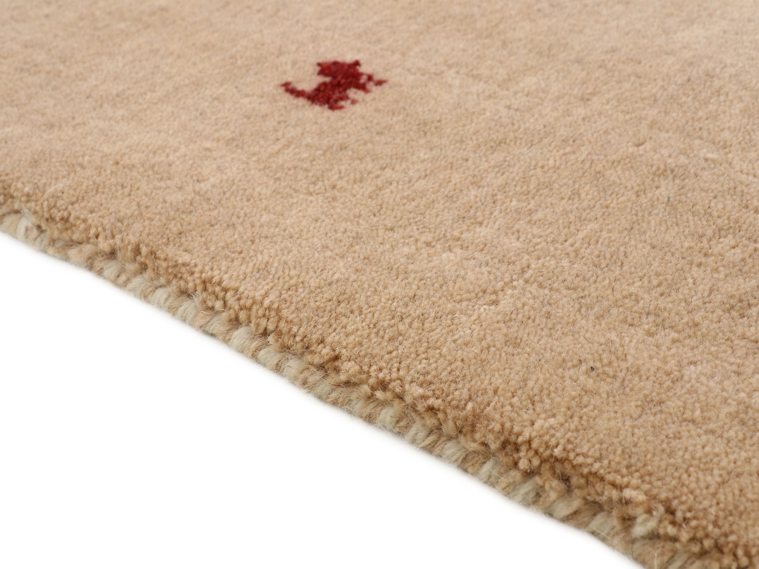 Wollteppich Gabbeh Uni Läufer Beige in beige aus wolle