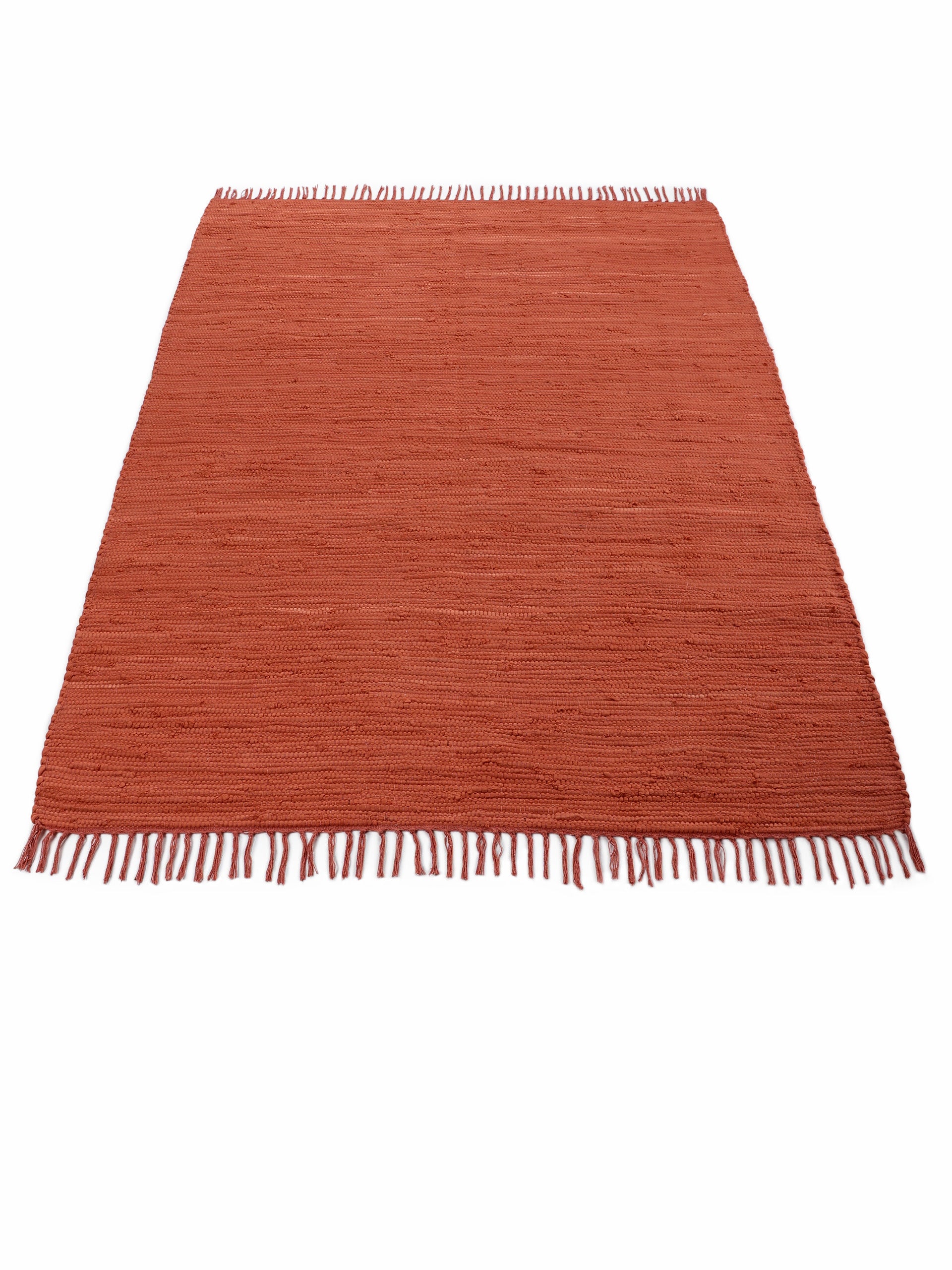 Kelim Chindi Uni Orange in orange aus baumwolle