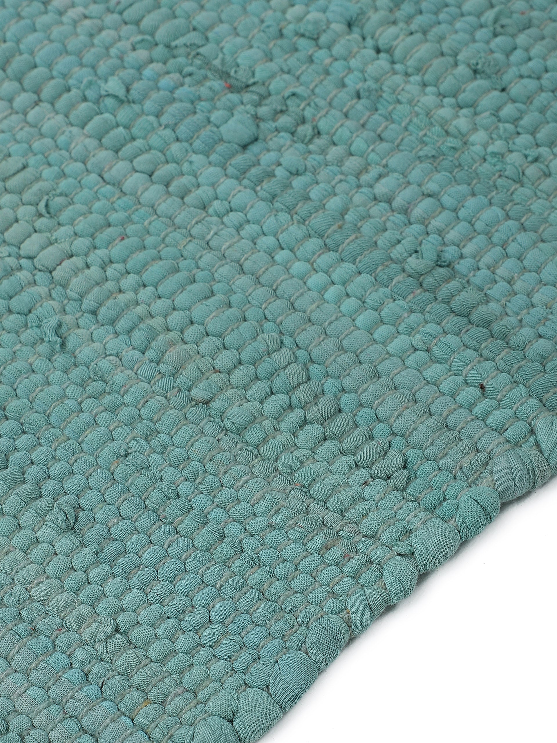 Kelim Chindi Uni Türkis in türkis aus baumwolle