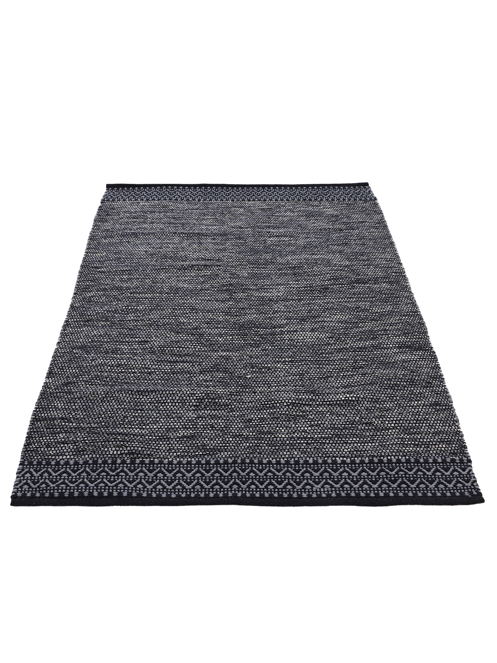 Flachgewebeteppich Kelim Mia Schwarz in schwarz aus baumwolle