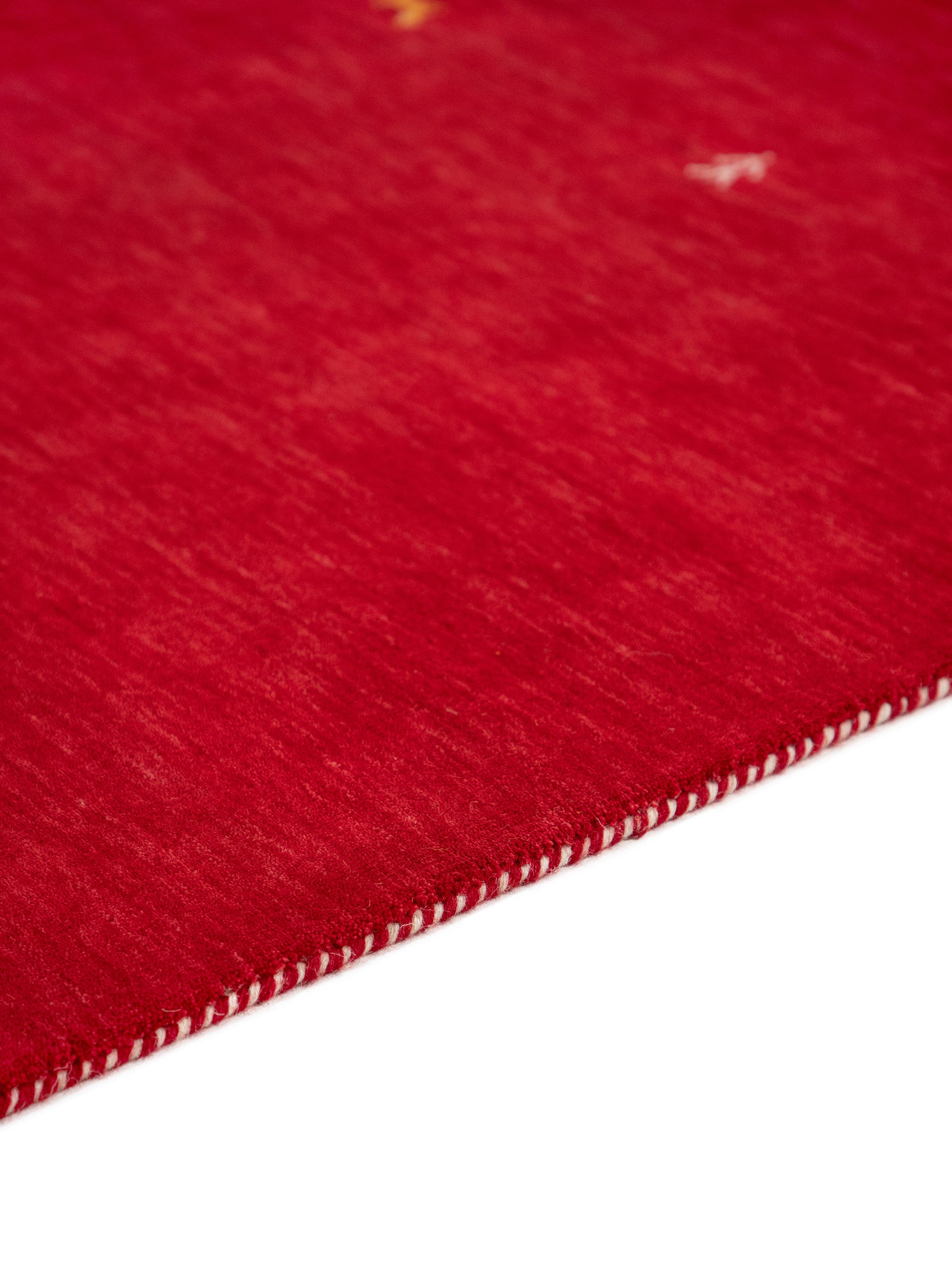 Wollteppich Gabbeh Uni Läufer Rot aus Wolle