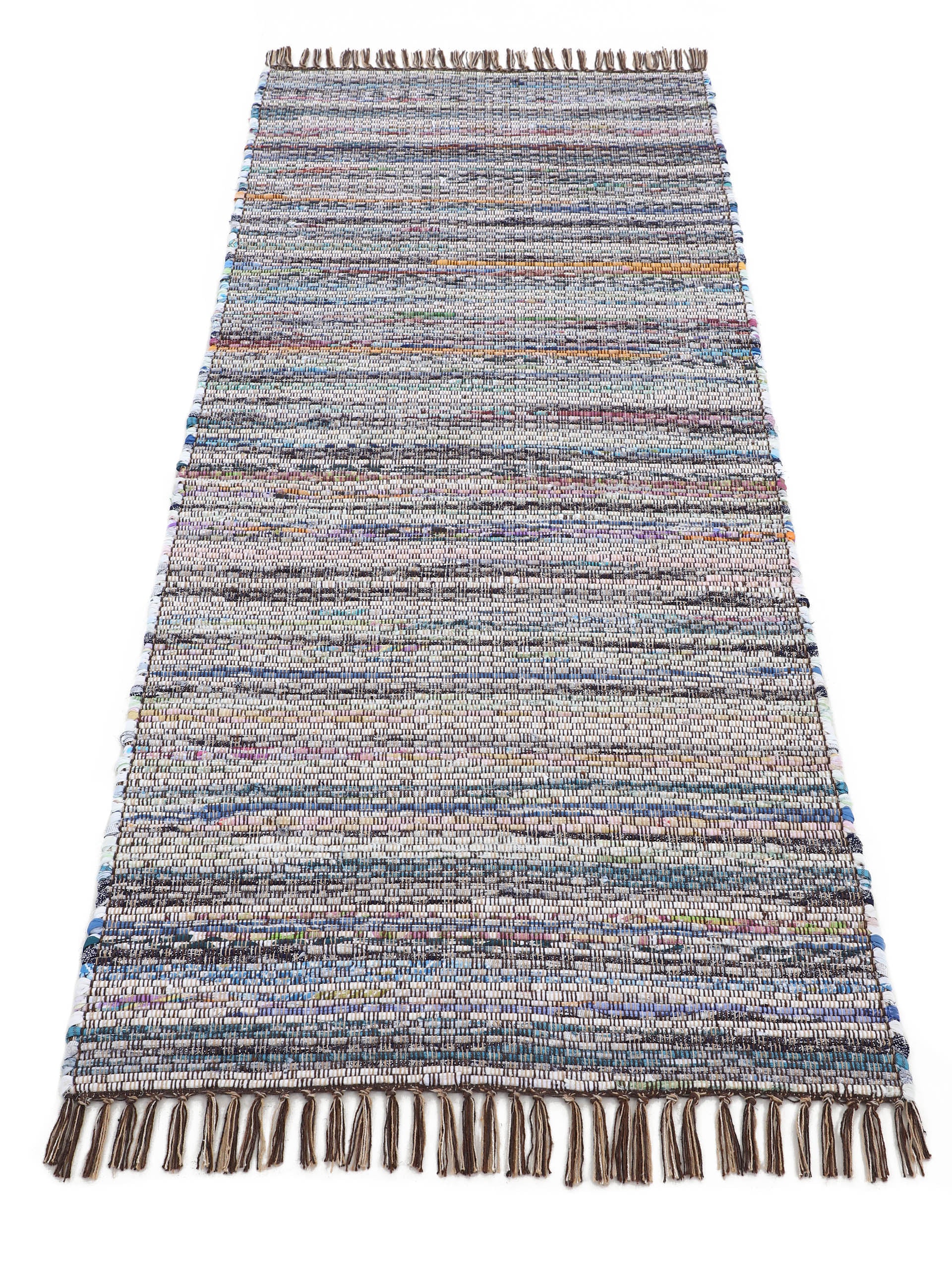 Kelim Chindi Läufer Braun in braun