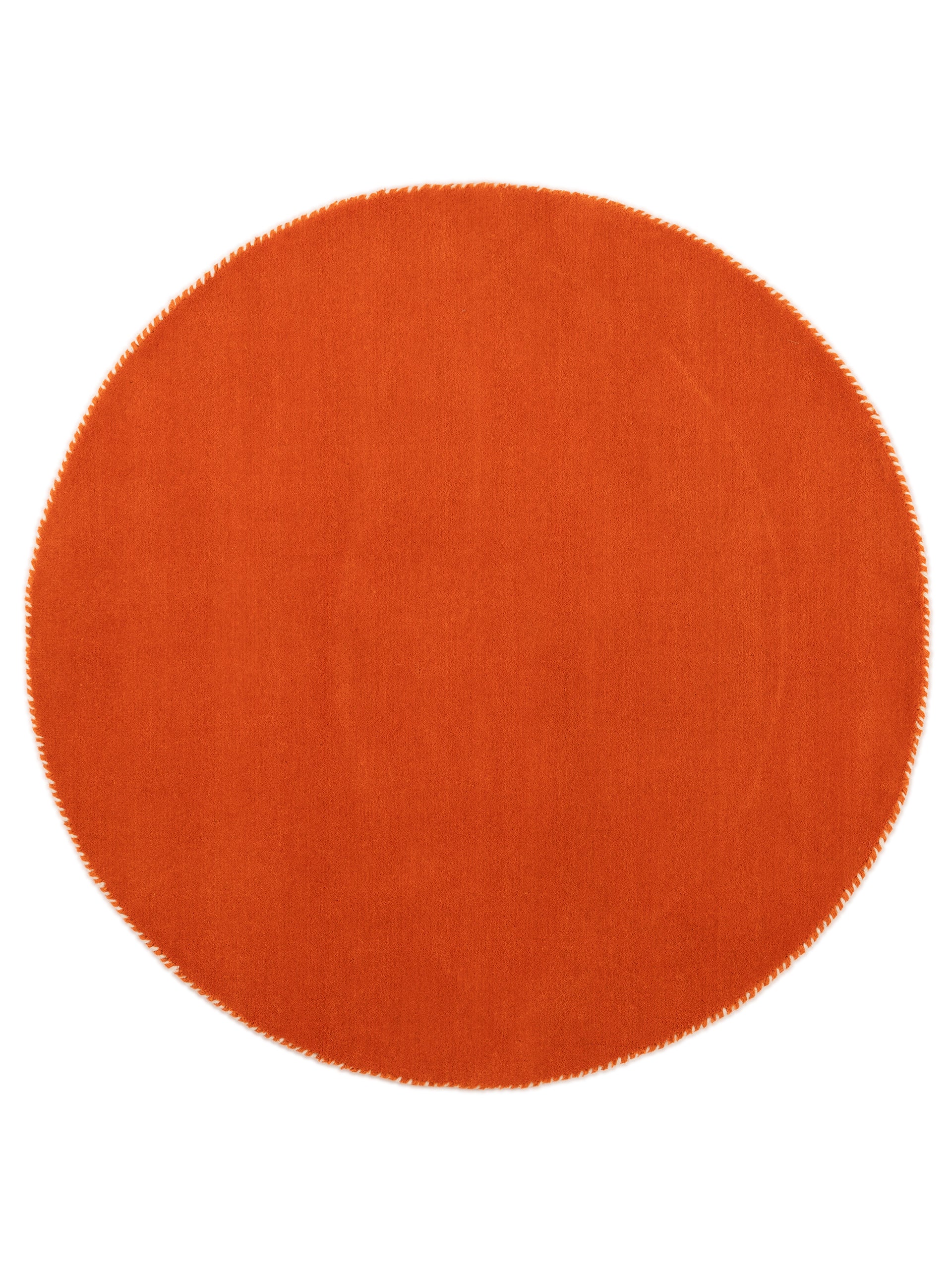 Wollteppich Gabbeh Lola Rund Orange aus Wolle