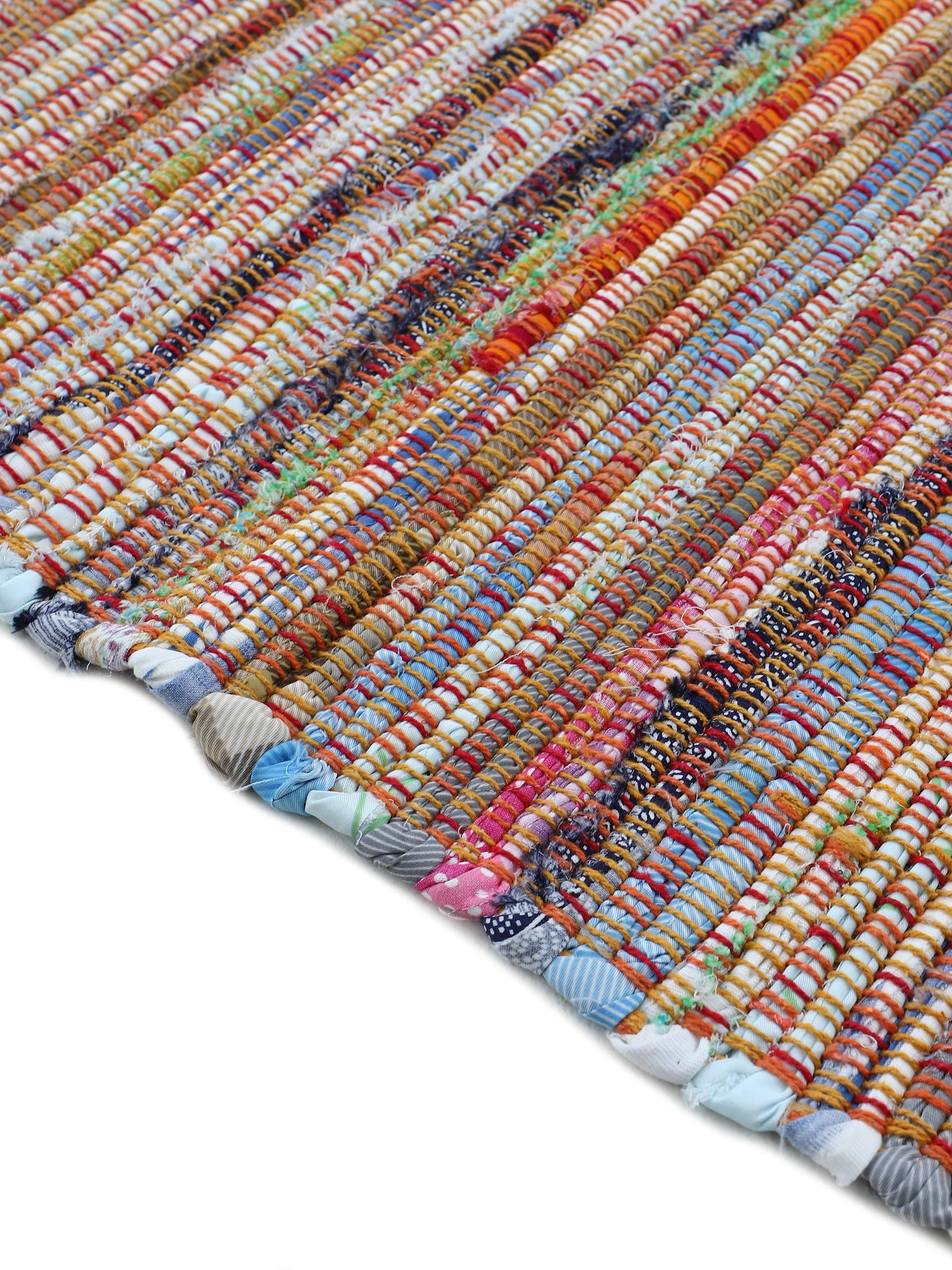 Kelim Chindi Läufer Orange in orange