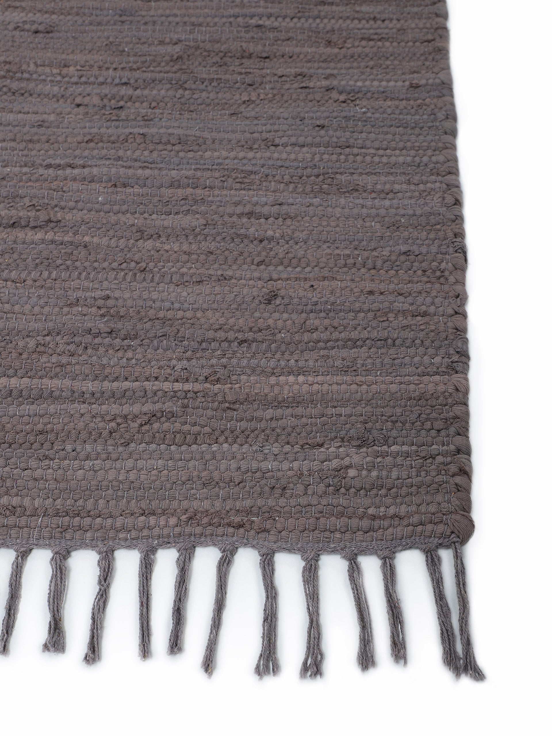 Kelim Chindi Uni Mauve in mauve aus baumwolle