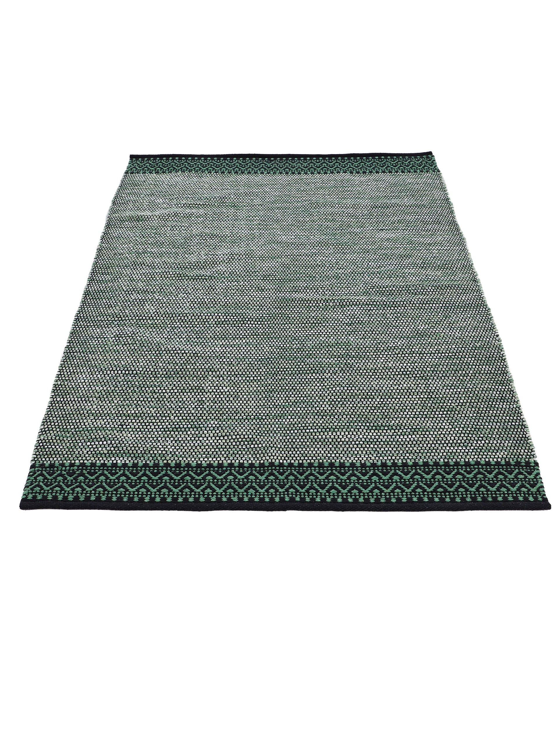 Flachgewebeteppich Kelim Mia Grün in grün aus baumwolle