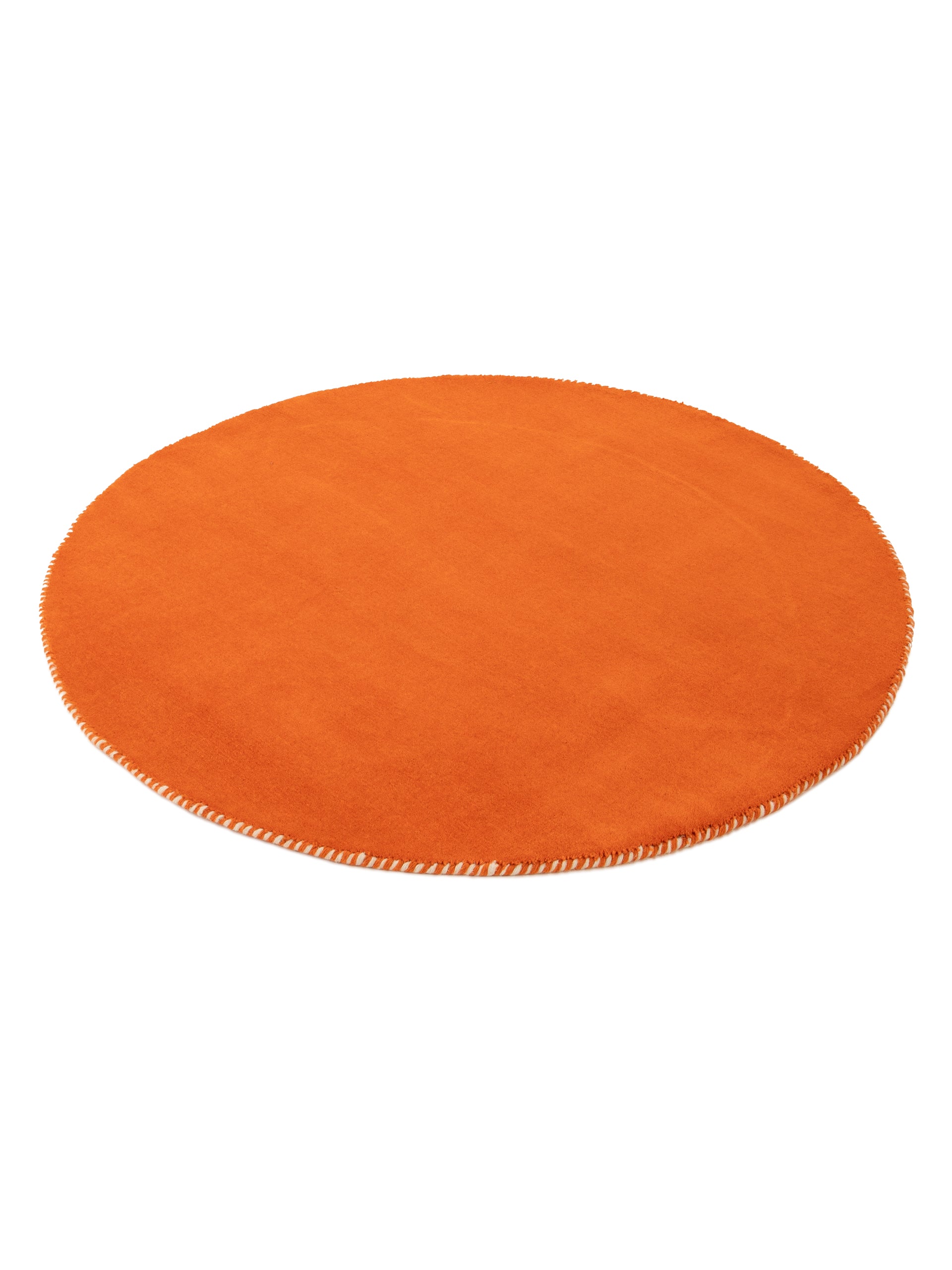 Wollteppich Gabbeh Lola Rund Orange aus Wolle
