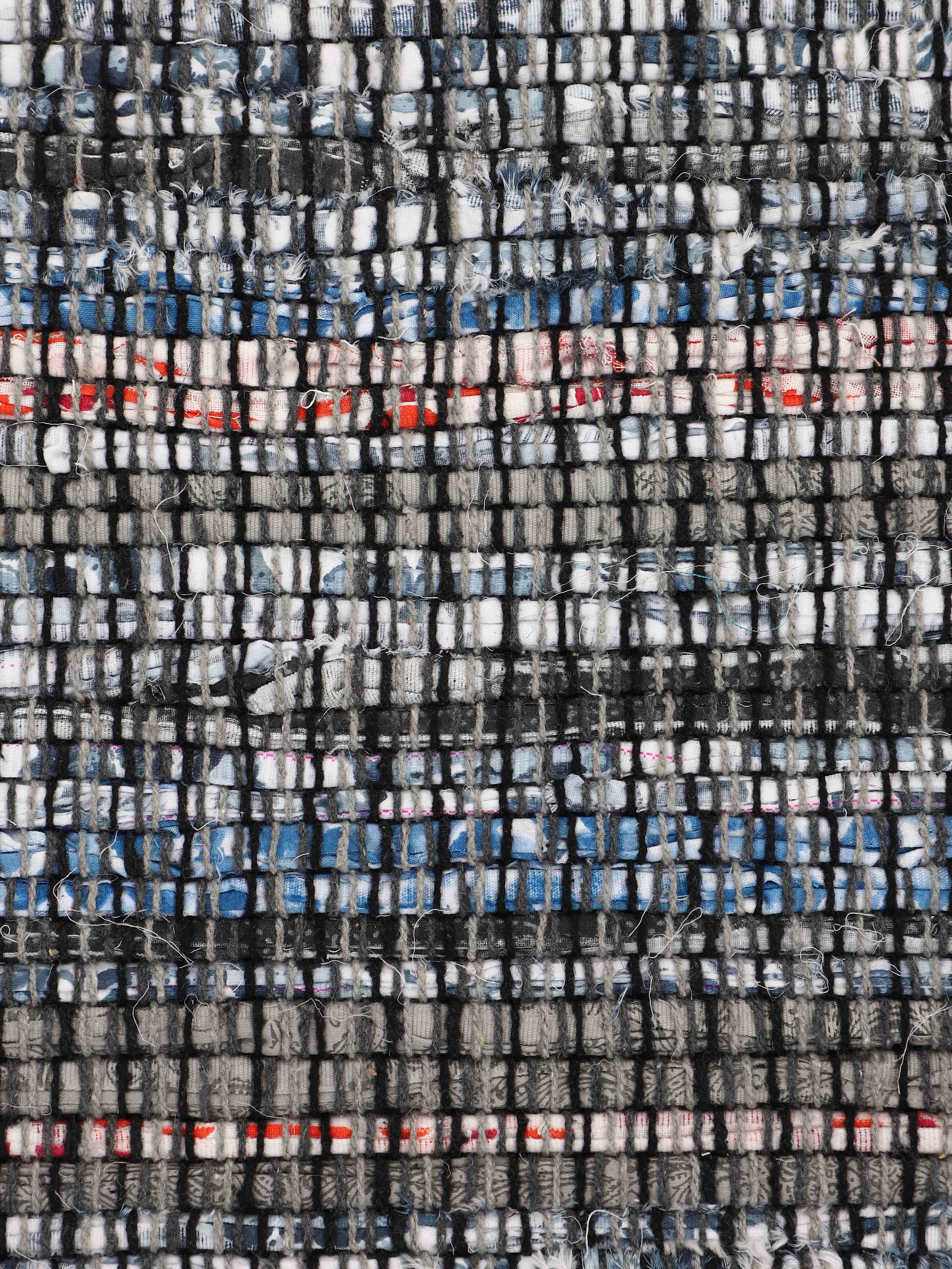 Kelim Chindi Läufer Schwarz in schwarz